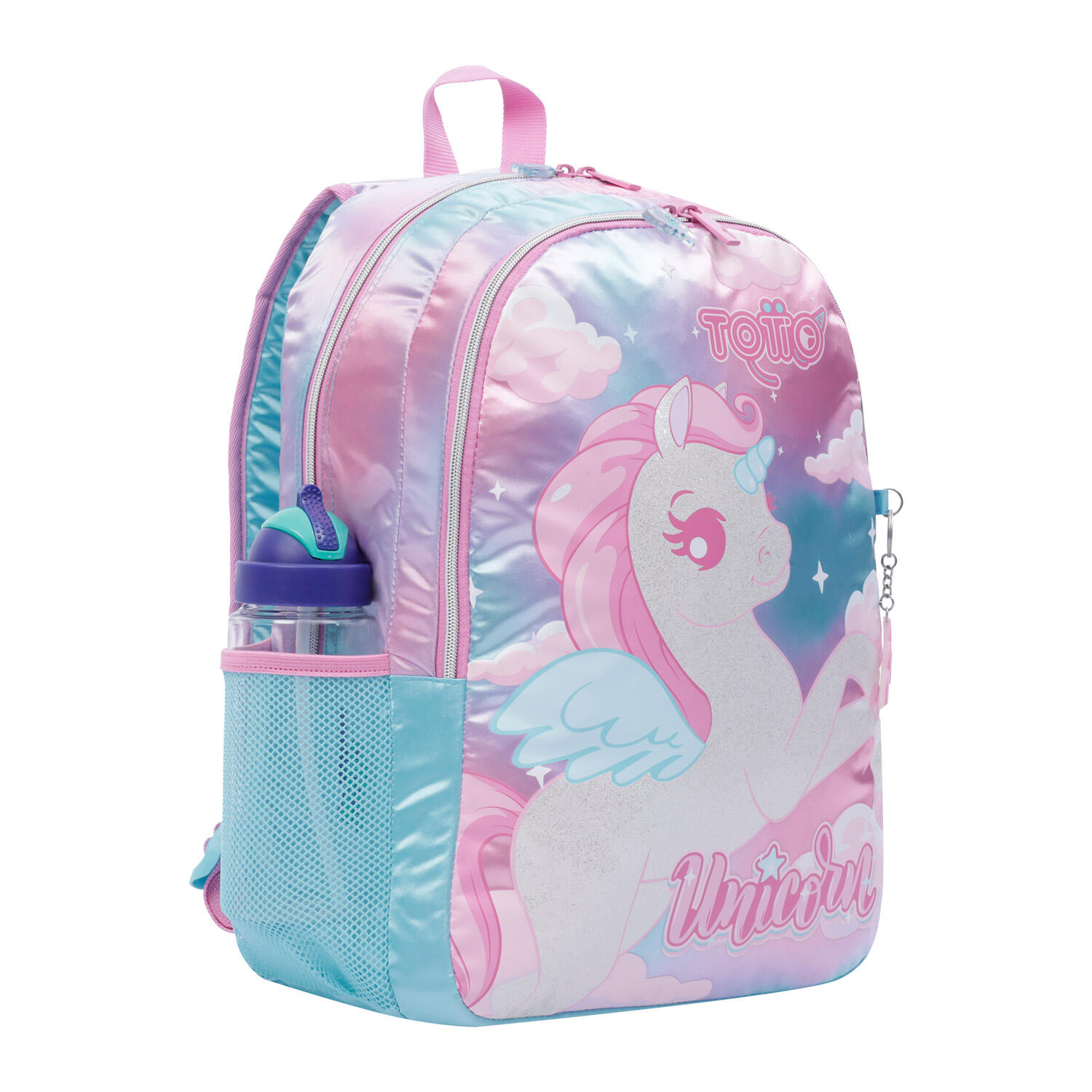 Totto Mochila escolar Molky Rosa y azul pastel Poliéster 31 x 44.5 x 12 cm 4/5