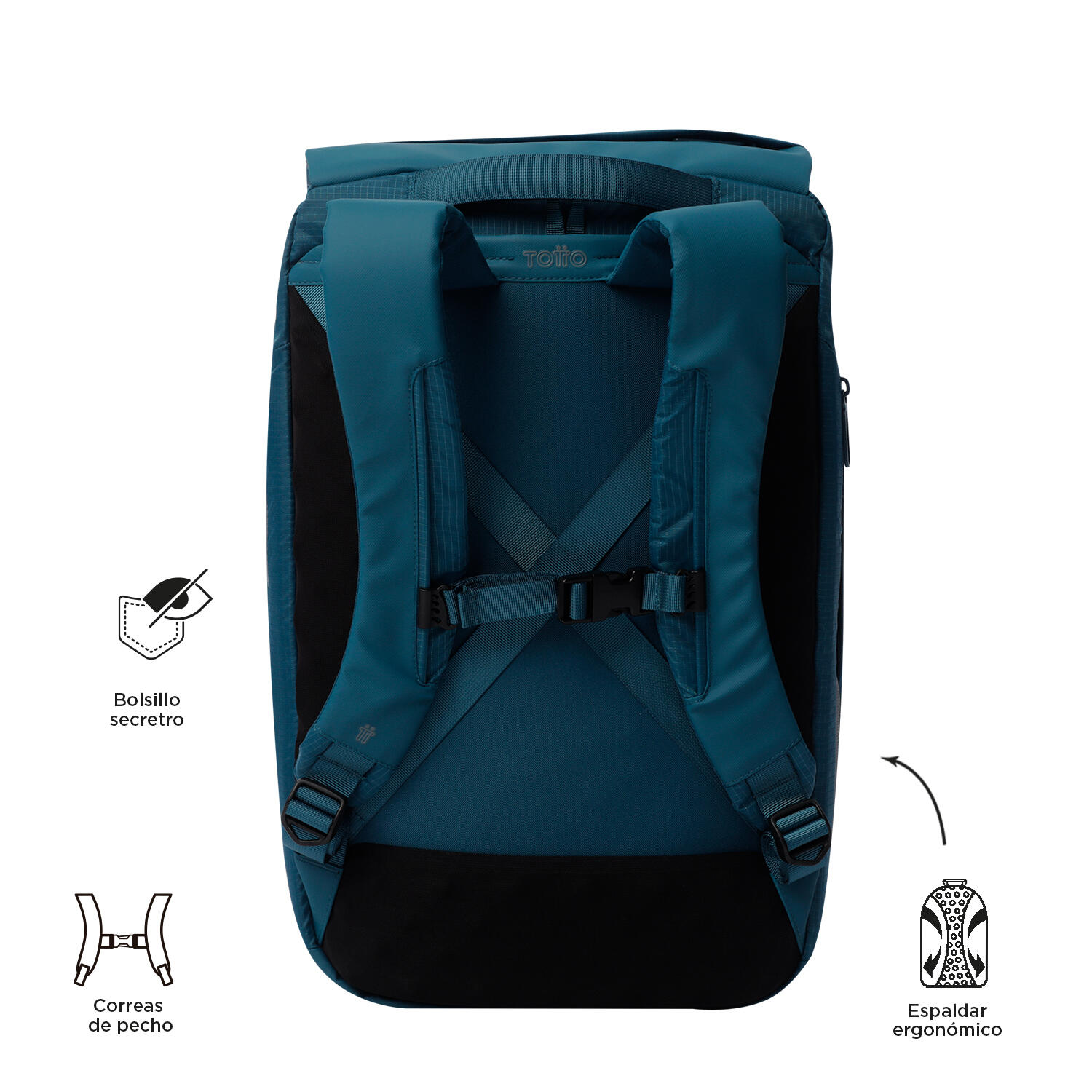 Totto Mochila ejecutiva Dual Moroccan Blue Poliamida 29 x 48 x 16 cm 4/5