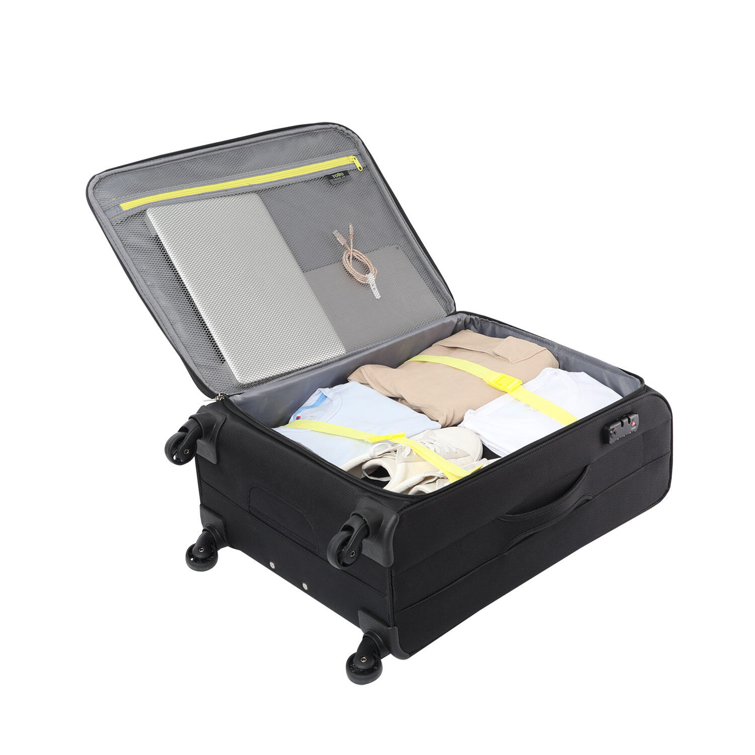Totto Maleta mediana Travel Lite Negro Poliéster 45.5 x 66 x 23.5 cm 3/5