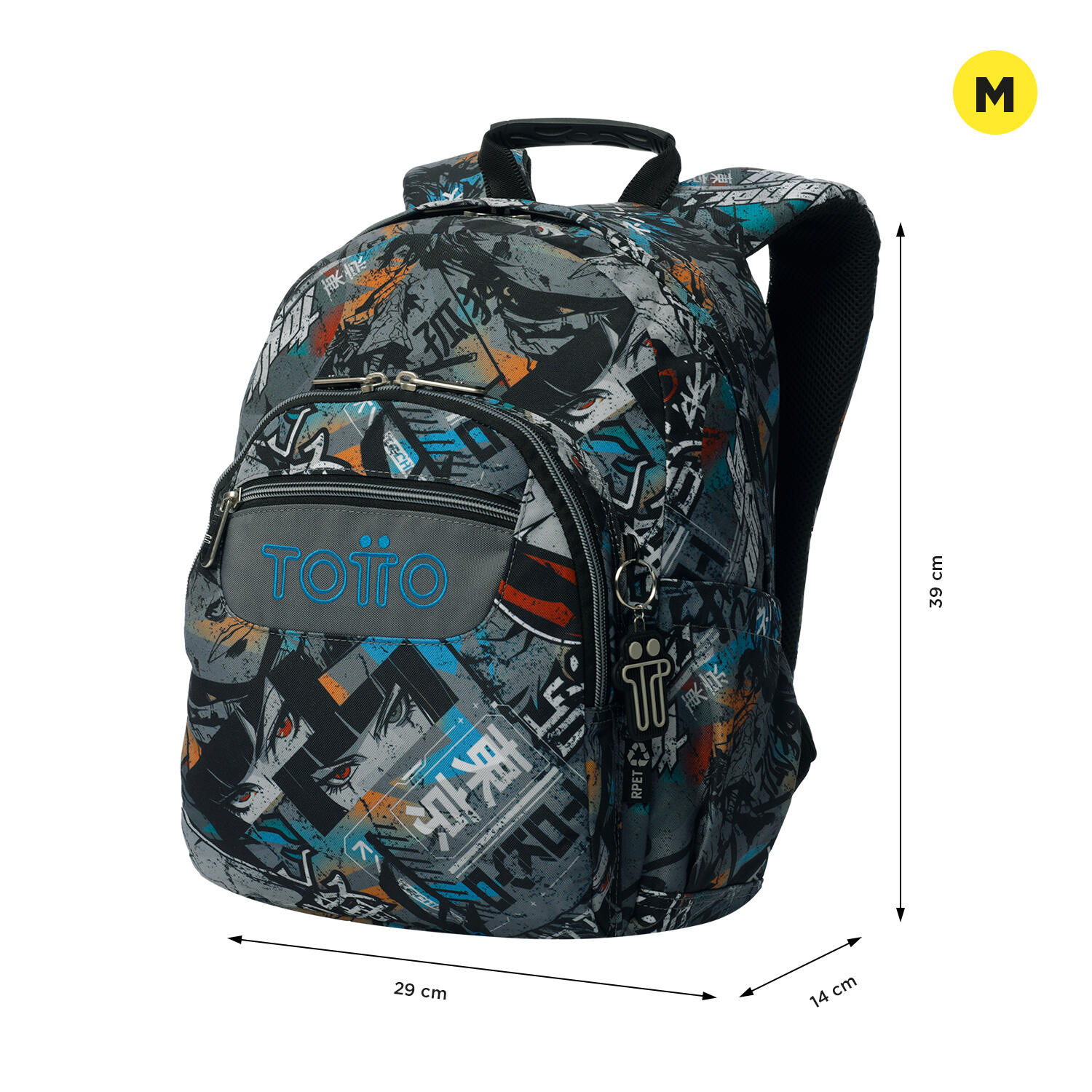 Totto Mochila escolar Gommas Okubo Poliéster reciclado 29 x 39 x 14 cm 2/5