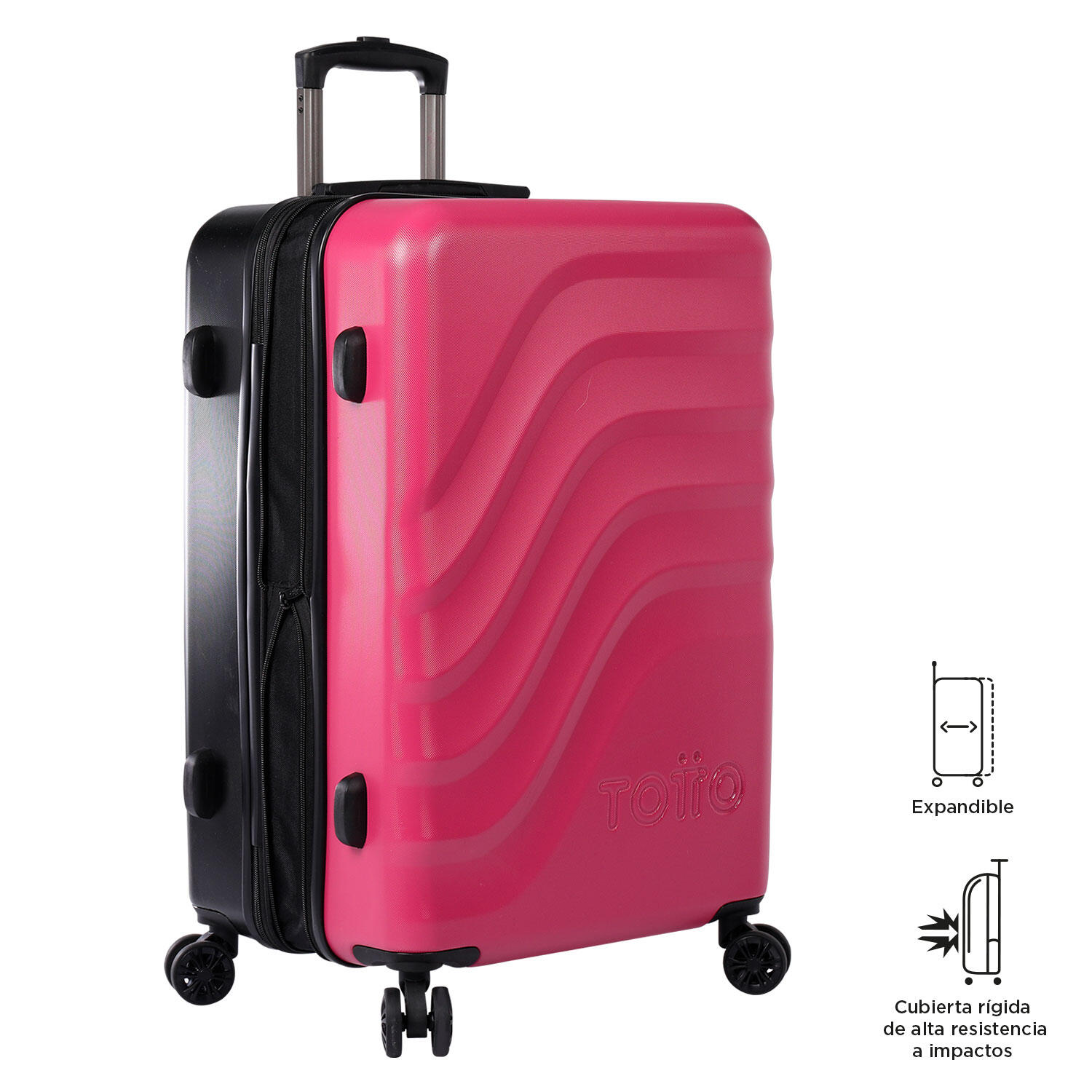 Totto Maleta mediana Bazy+ Expandible Deco Rose Policarbonato 43.5 x 69 x 26 cm 4/5