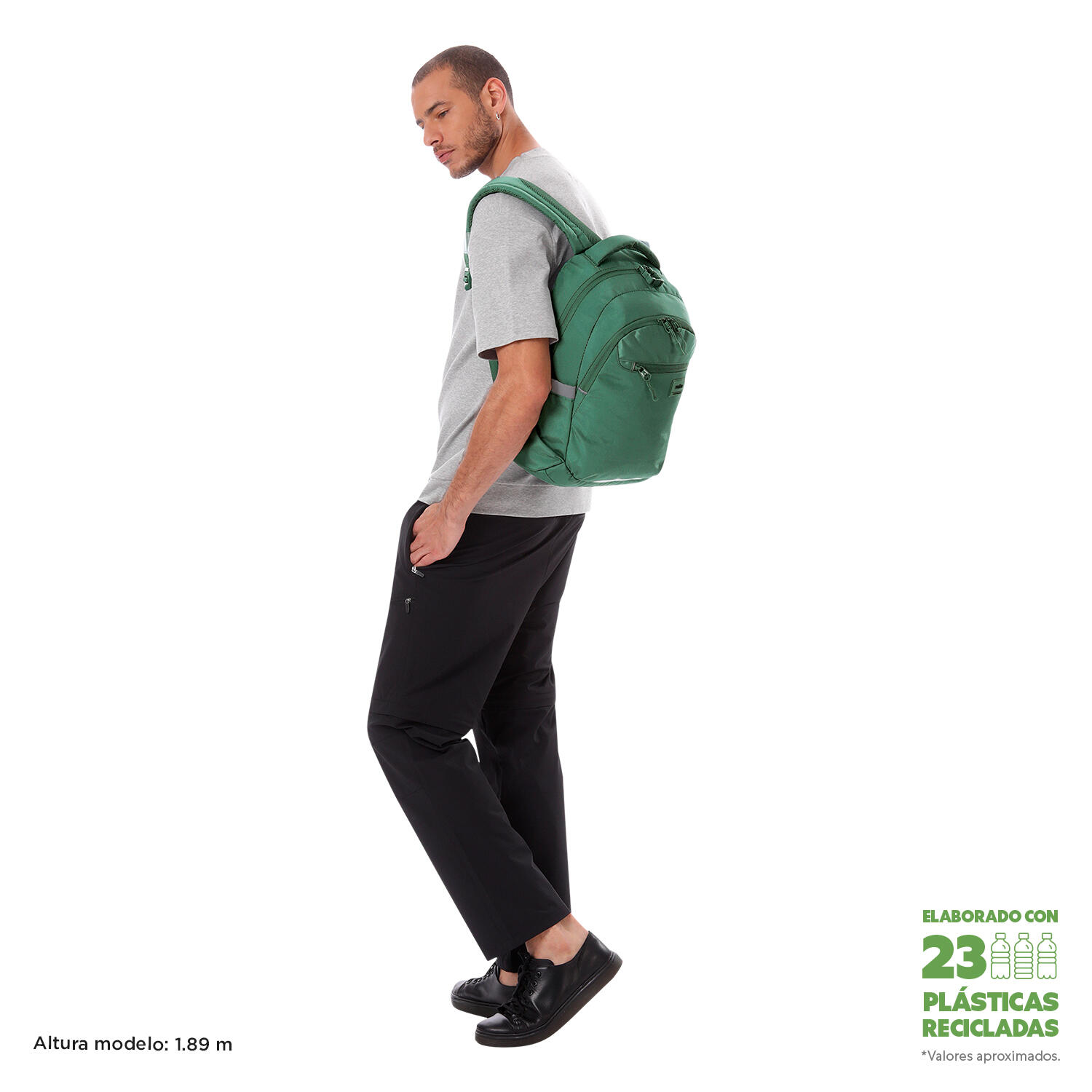 Totto Mochila urbana Misisip Silver Pine Poliéster reciclado 31 x 44 x 15 cm 2/5