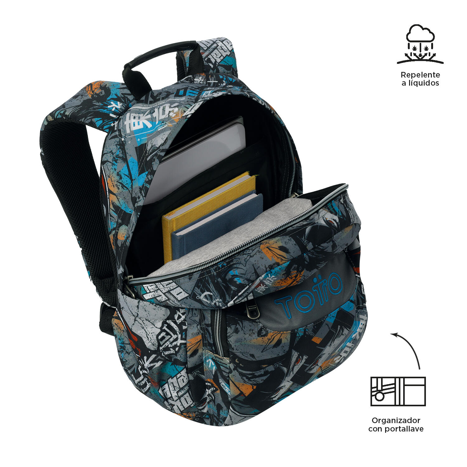 Totto Mochila escolar Gommas Okubo Poliéster reciclado 29 x 39 x 14 cm 5/5