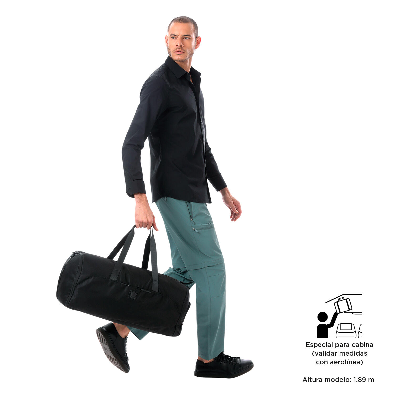 Totto Bolsa viaje Weekender Flex Negro Poliéster 51.5 x 28 x 27.5 cm 2/5