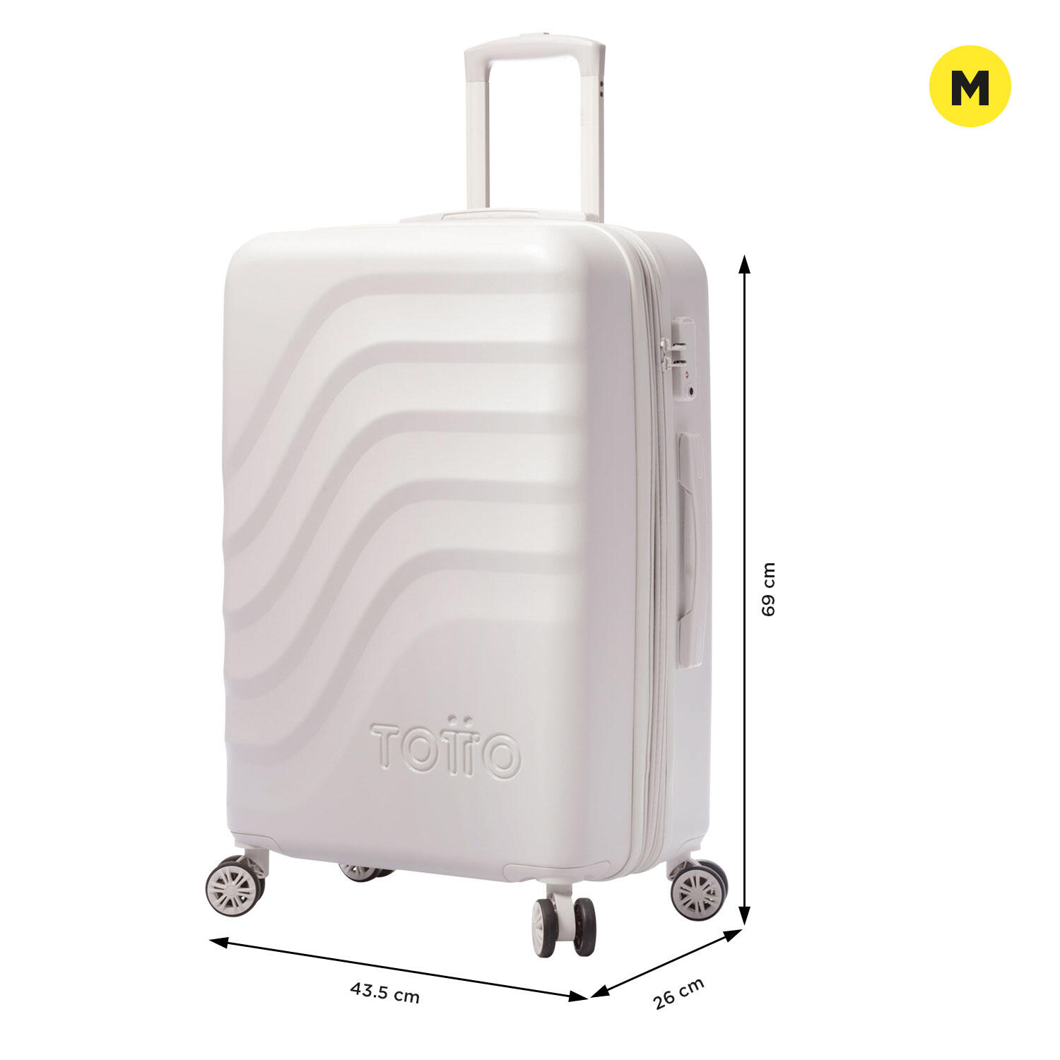 Totto Maleta mediana Bazy+ Expandible White Sand Policarbonato 43.5 x 69 x 26 c 2/5