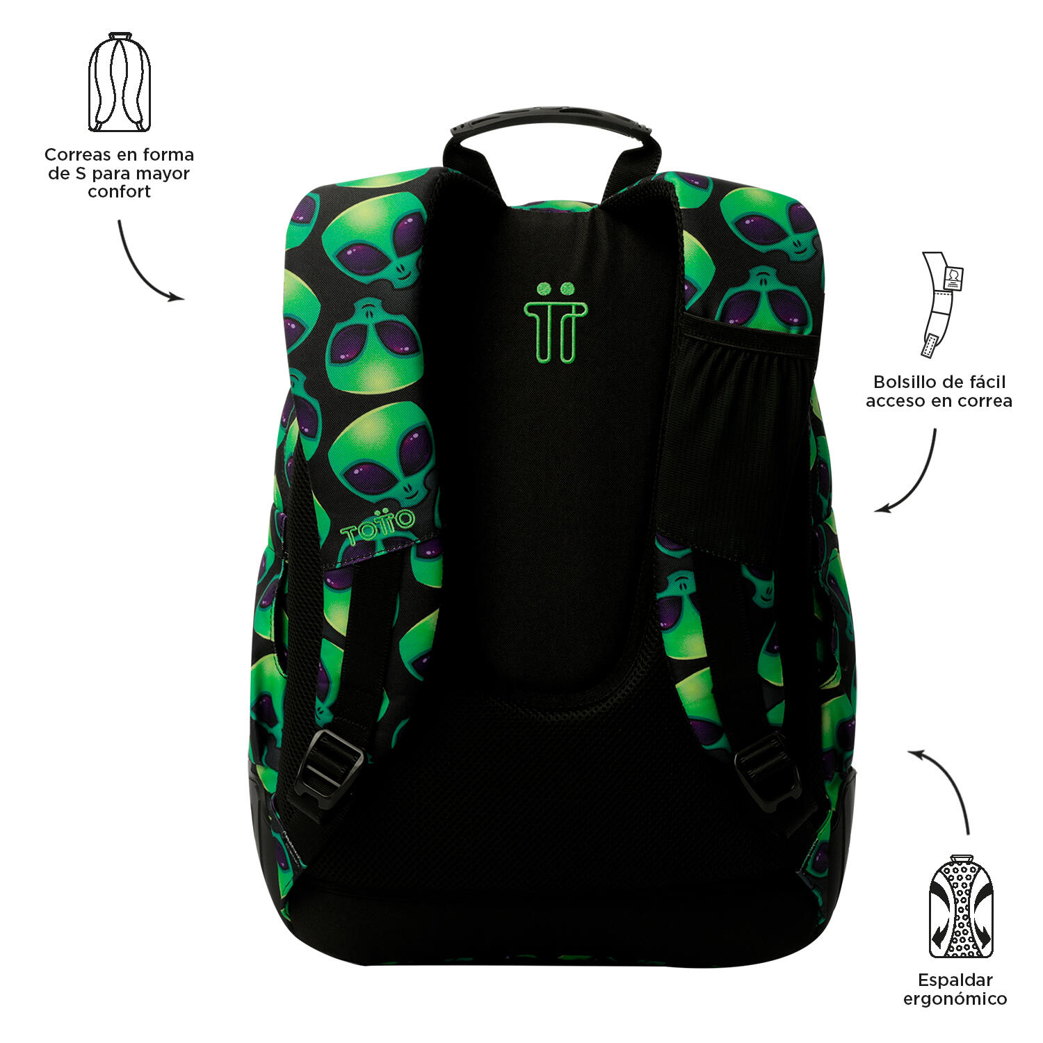 Totto Mochila escolar Rayol Ali Poliéster reciclado 33 x 44 x 13.5 cm 3/5