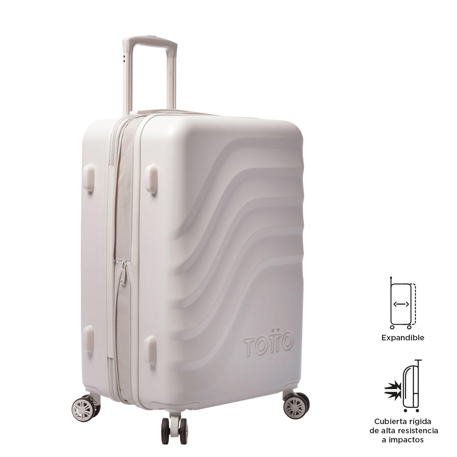 Totto Maleta mediana Bazy+ Expandible White Sand Policarbonato 43.5 x 69 x 26 c 4/5