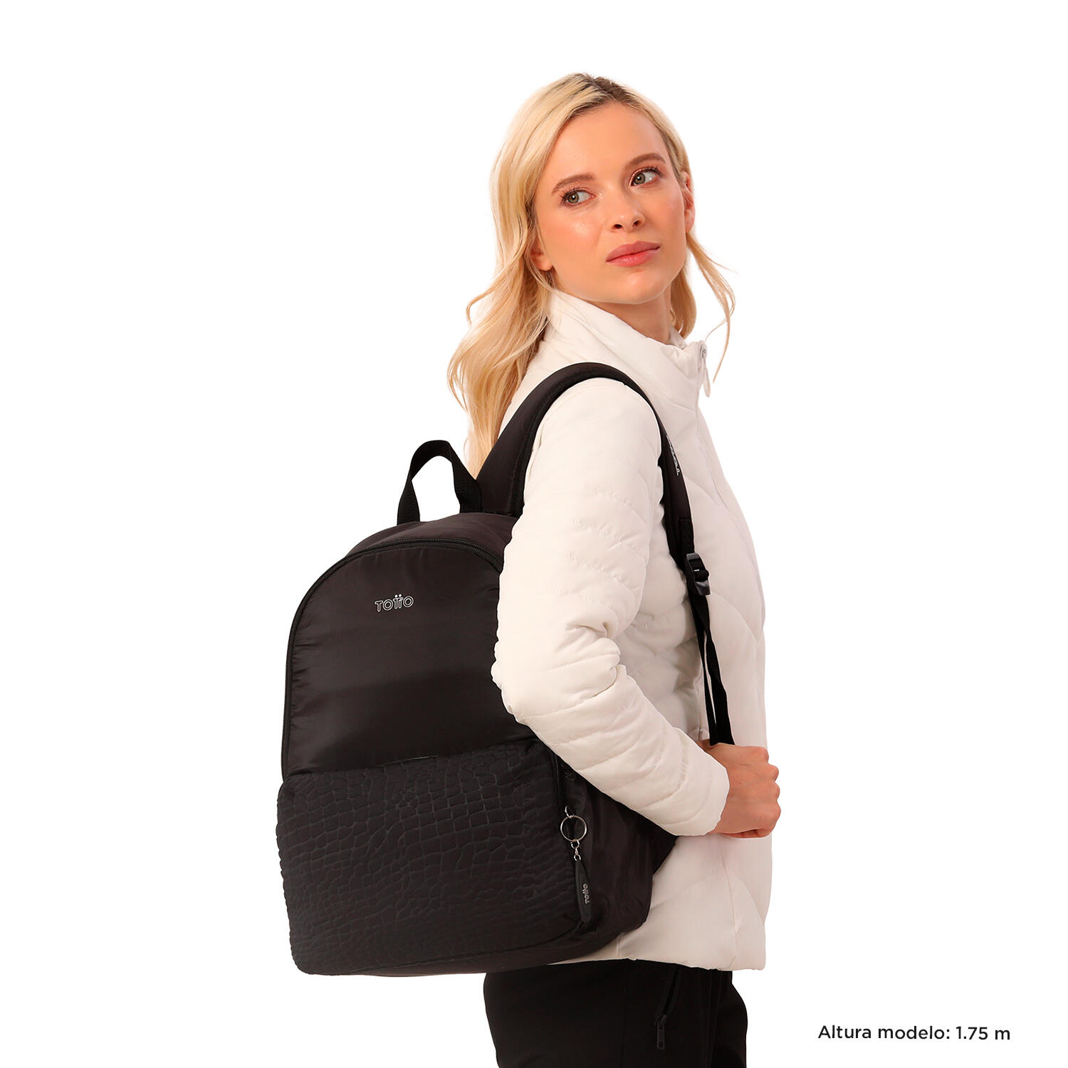 Totto Mochila urbana Palencia Negro Poliéster 30 x 42 x 12.5 cm 3/5