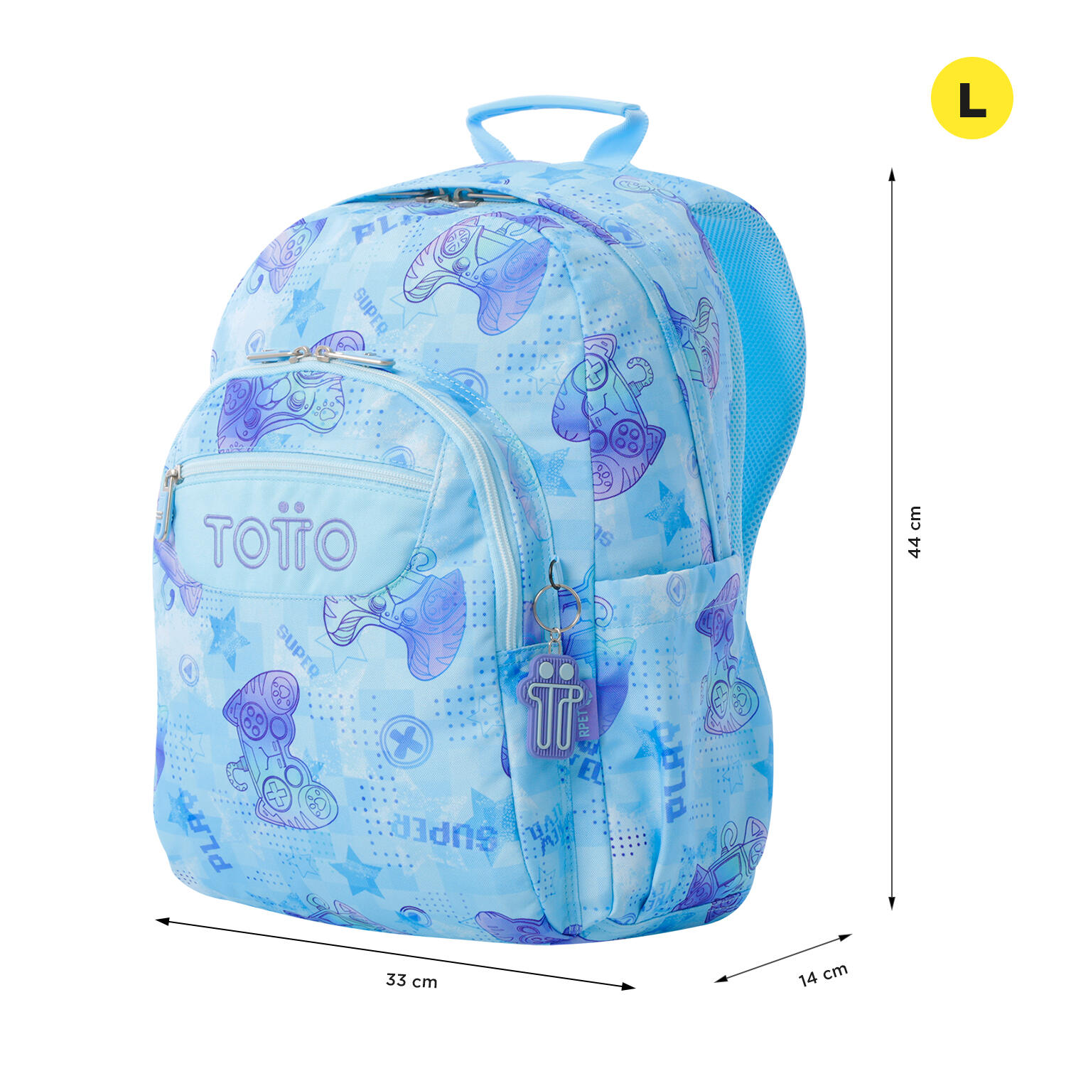 Totto Mochila escolar Acuareles Polar Poliéster reciclado 33 x 44 x 14 cm 3/5
