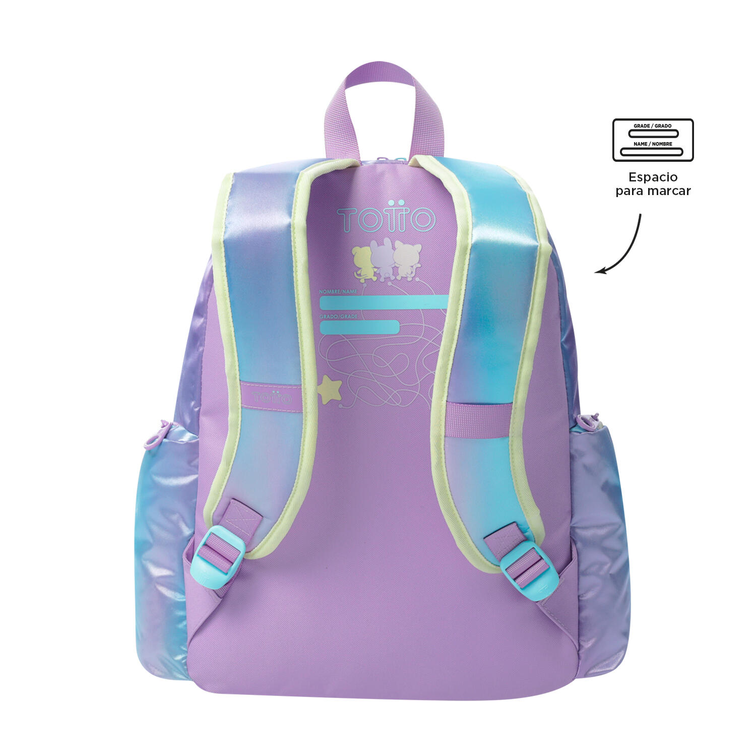 Totto Mochila Infantil Friends Morado y azul Poliéster 28.5 x 40.5 x 14.5 cm 3/5