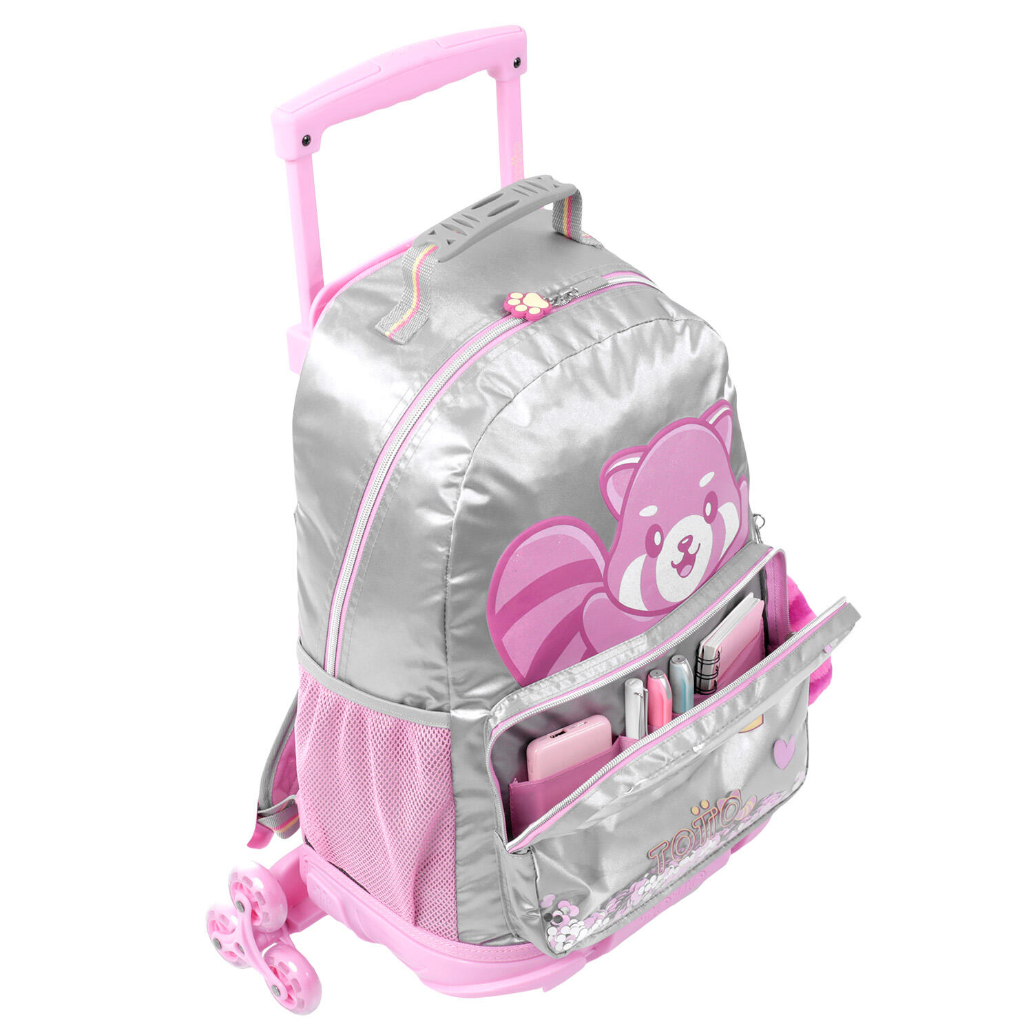 Totto Mochila infantil ruedas Minimalist Gris Poliéster 34.5 x 47 x 22 cm 5/5