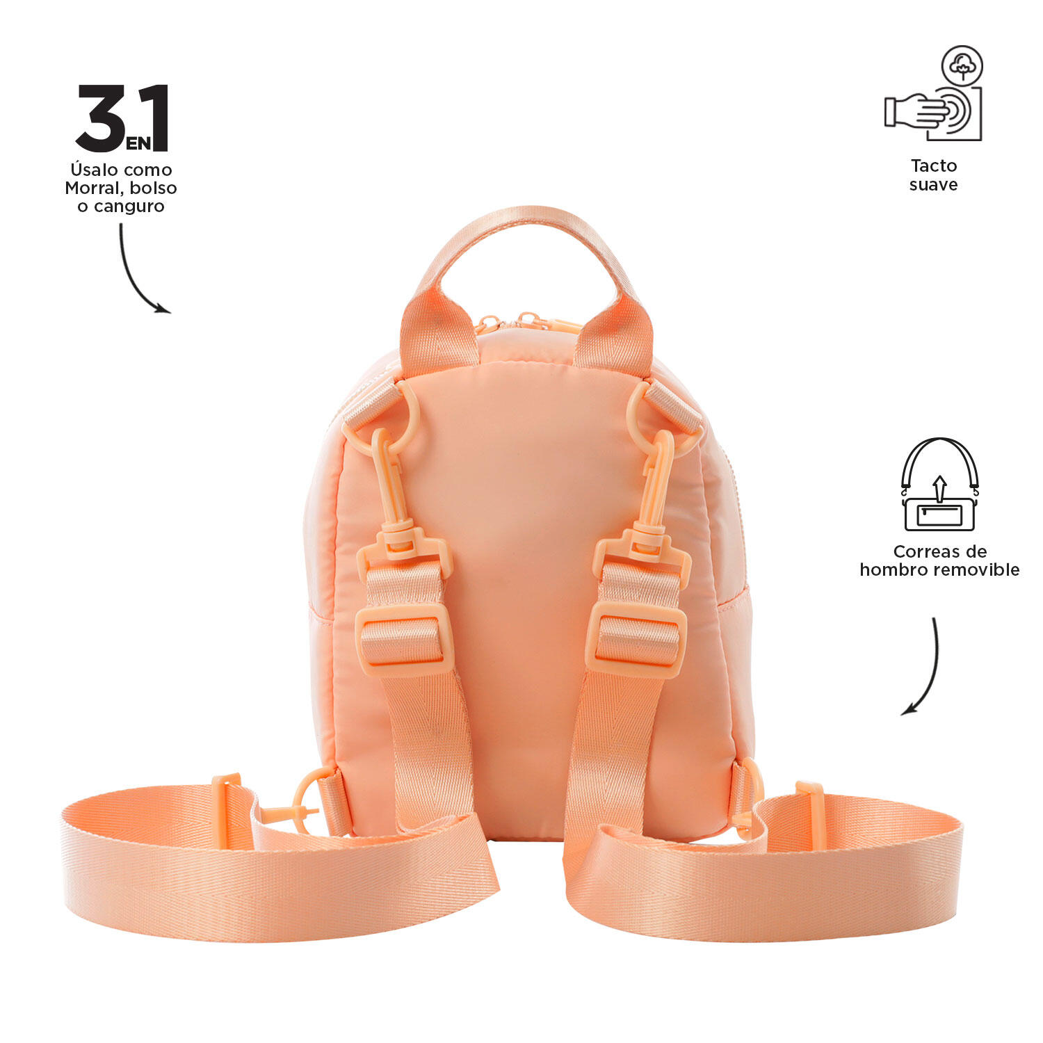 Totto Mochila urbana Yuen 2.0 Bellini Poliéster 17 x 21.5 x 9 cm 3/4
