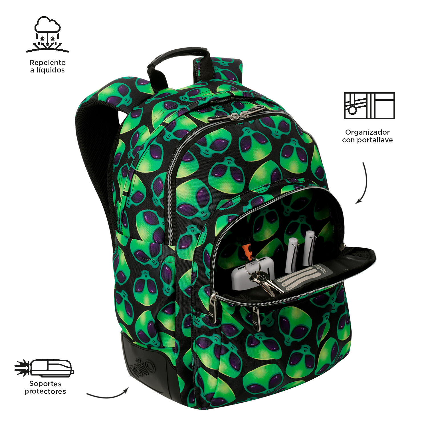 Totto Mochila escolar Rayol Ali Poliéster reciclado 33 x 44 x 13.5 cm 5/5