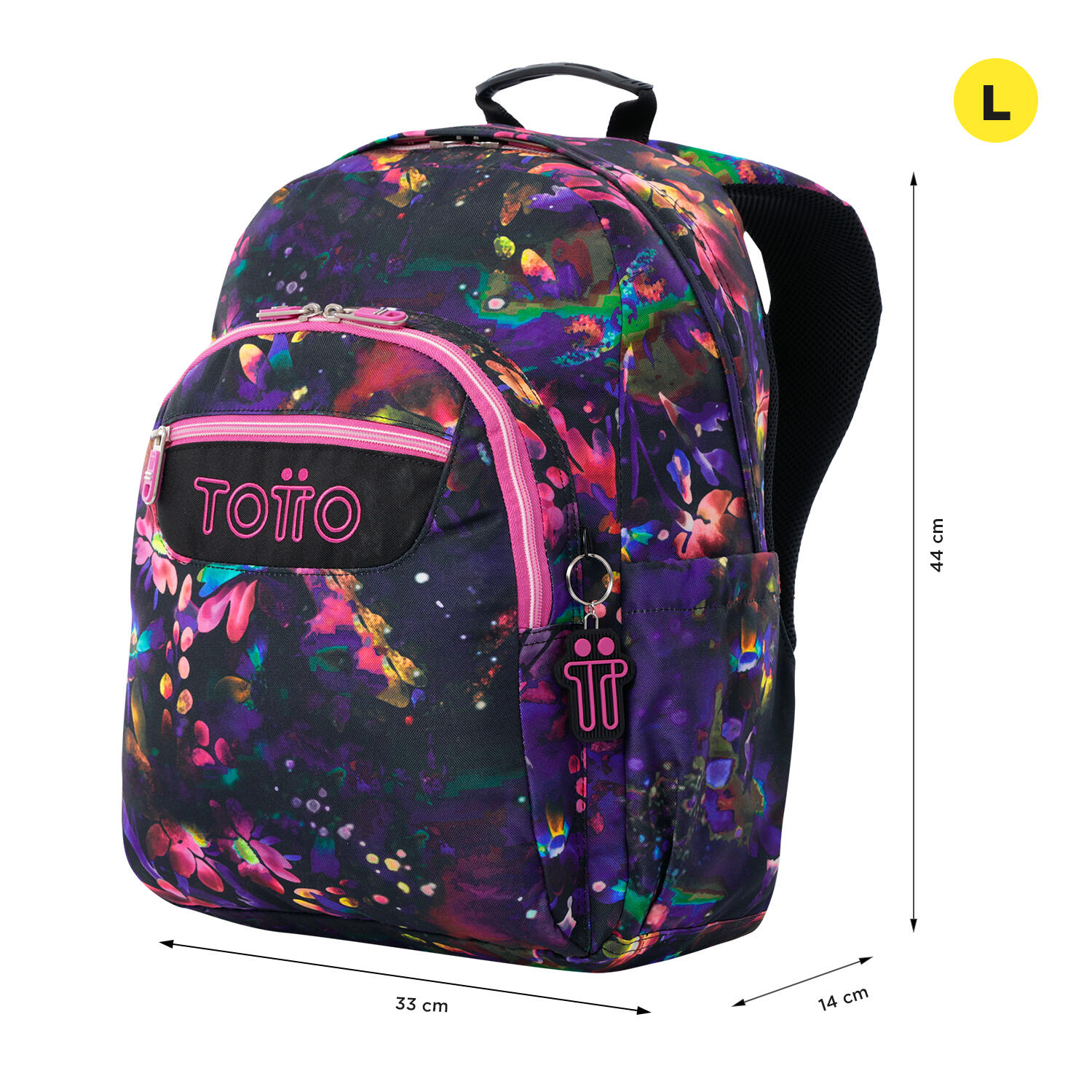 Totto Mochila escolar Acuareles Flower Galaxy Poliéster reciclado 33 x 44 x 14 2/5
