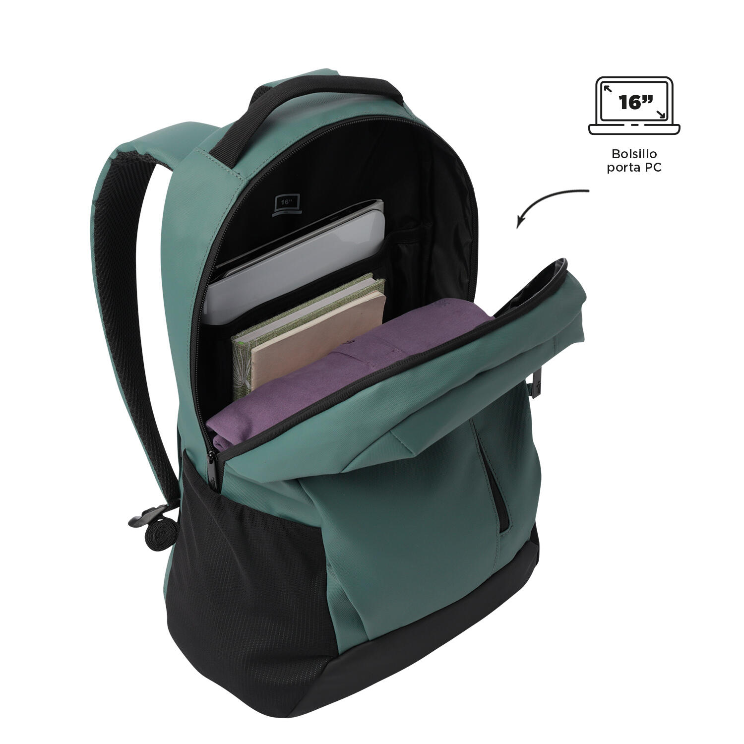 Totto Mochila urbana Detroit Verde Poliéster 33 x 45 x 13 cm 5/5