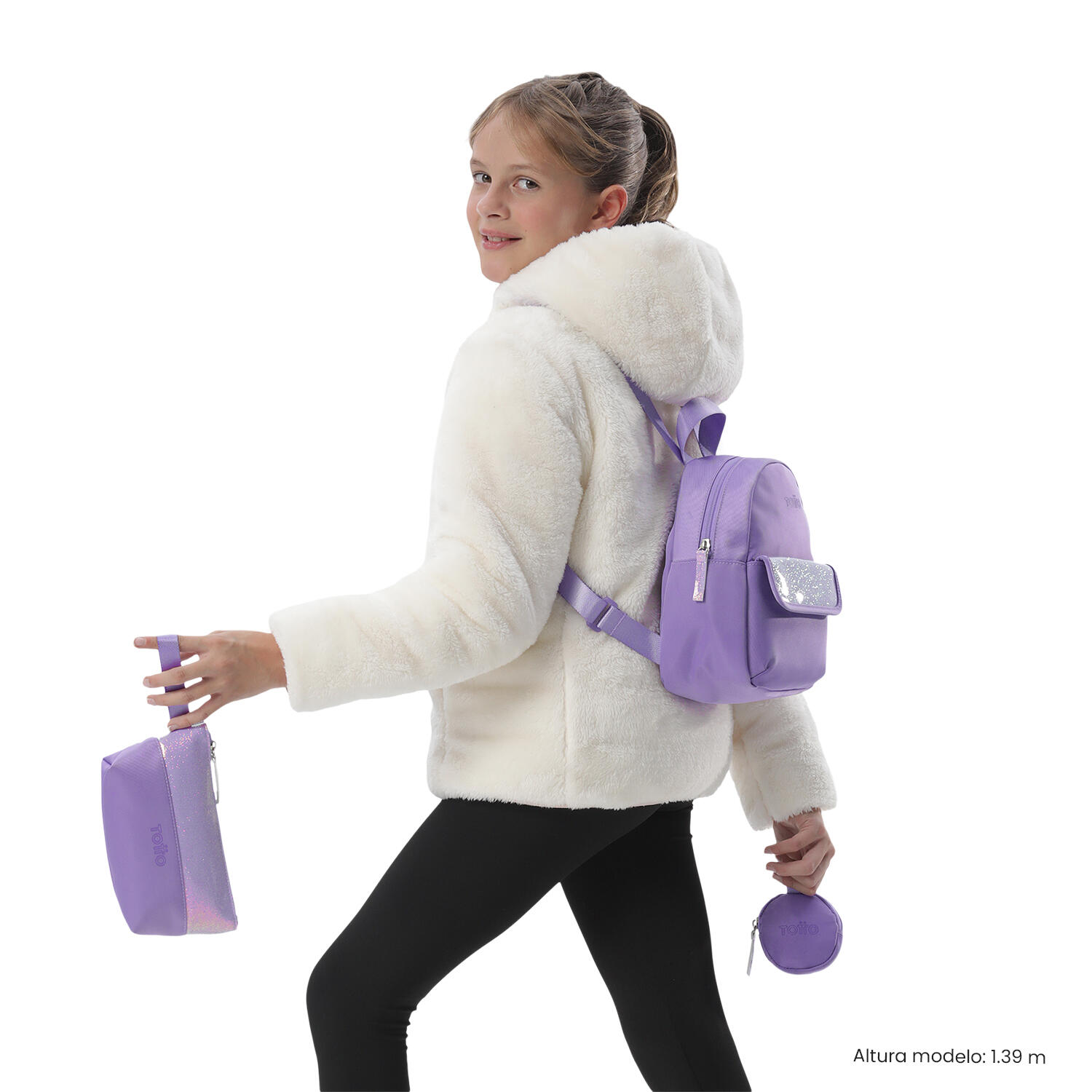 Totto Mochila Infantil Girlys Bougainvillea Poliéster 32 x 40.5 x 14 cm 2/5