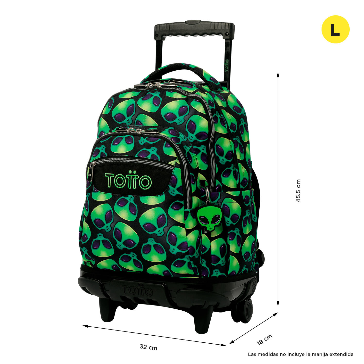 Totto Mochila escolar ruedas Renglones Ali Poliéster reciclado 32 x 45.5 x 18 c 3/5