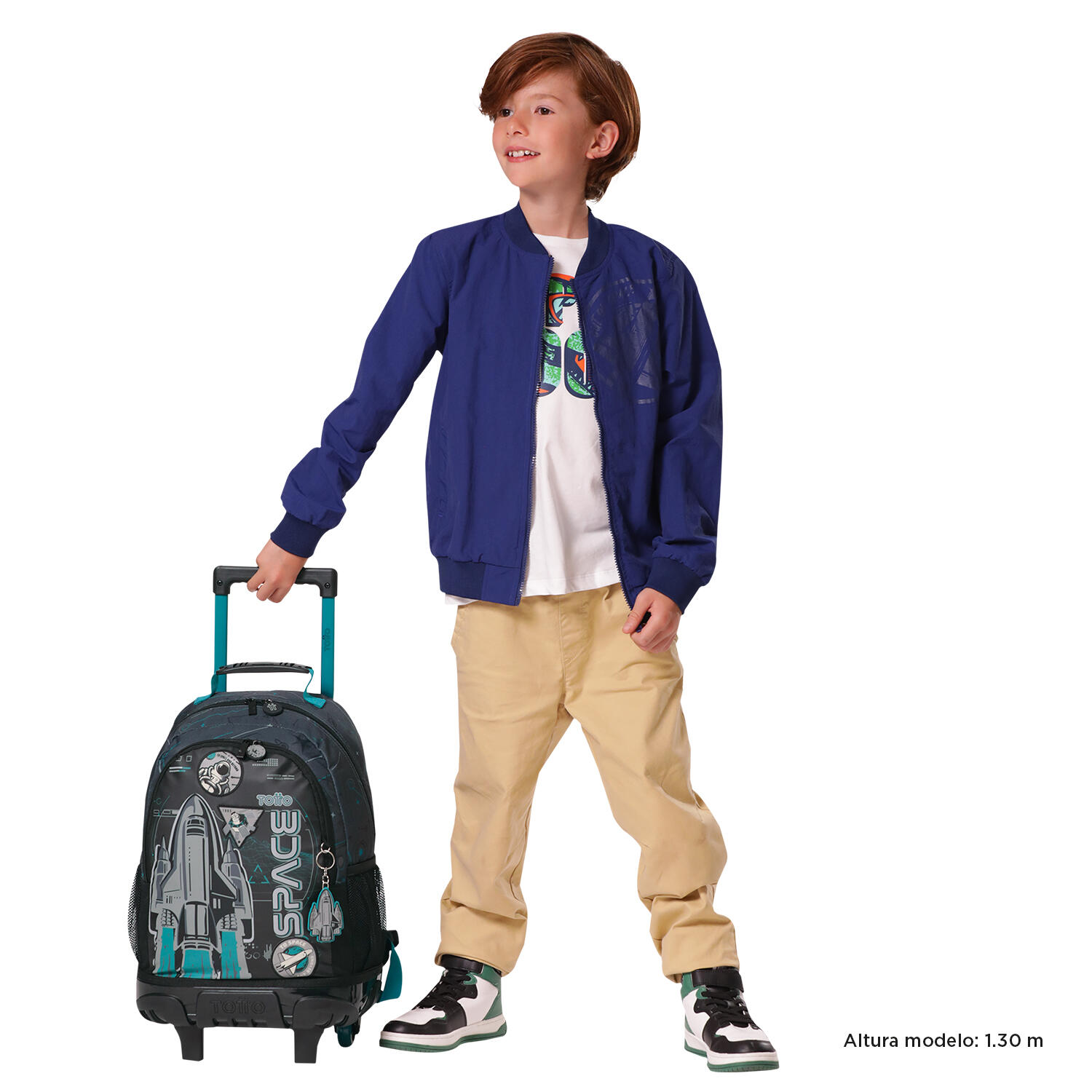 Totto Mochila infantil ruedas Apolo Gris Poliéster 29.5 x 41.5 x 19 cm 2/5