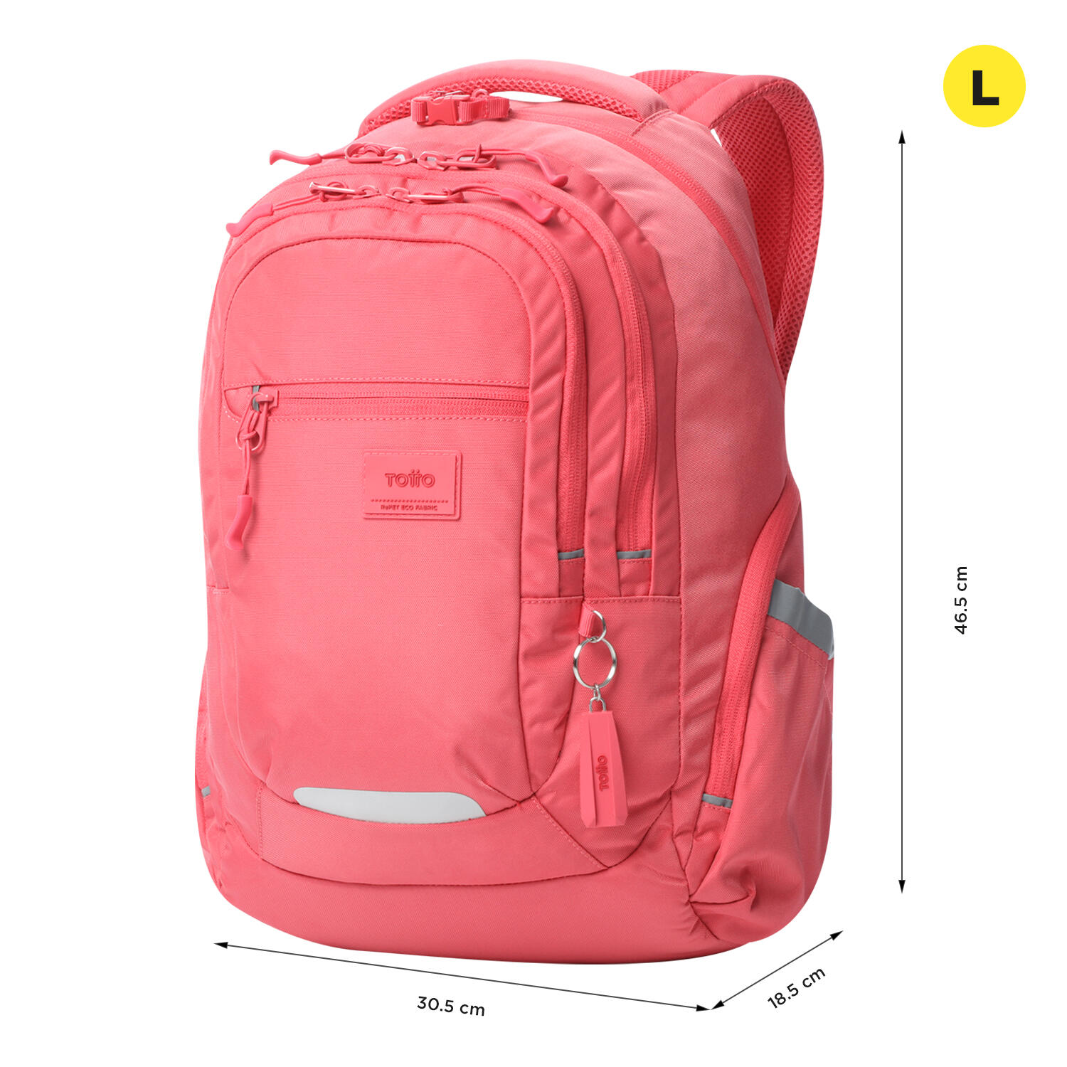 Totto Mochila urbana Eufrate Claret Red Poliéster reciclado 30.5 x 46.5 x 18.5 2/5