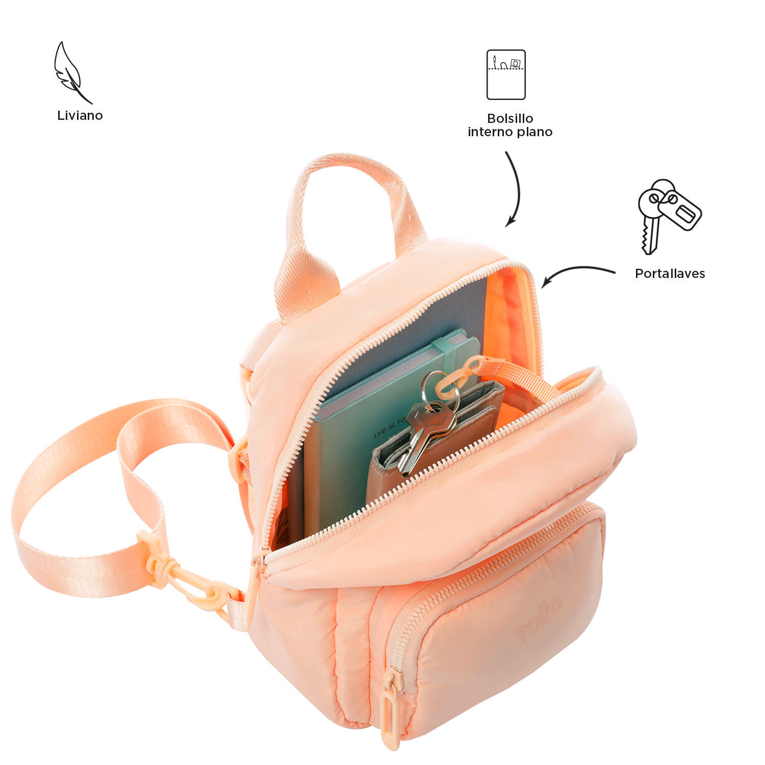Totto Mochila urbana Yuen 2.0 Bellini Poliéster 17 x 21.5 x 9 cm 4/4
