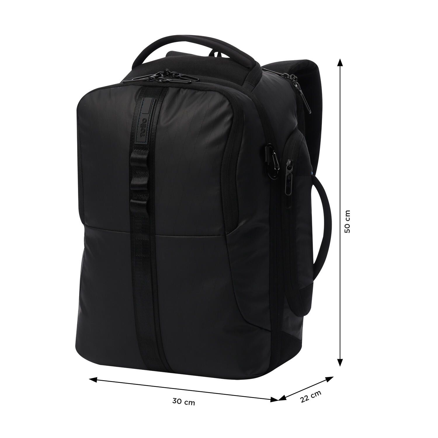 Totto Mochila viaje Deploy Negro Poliéster 30 x 50 x 22 cm 4/5