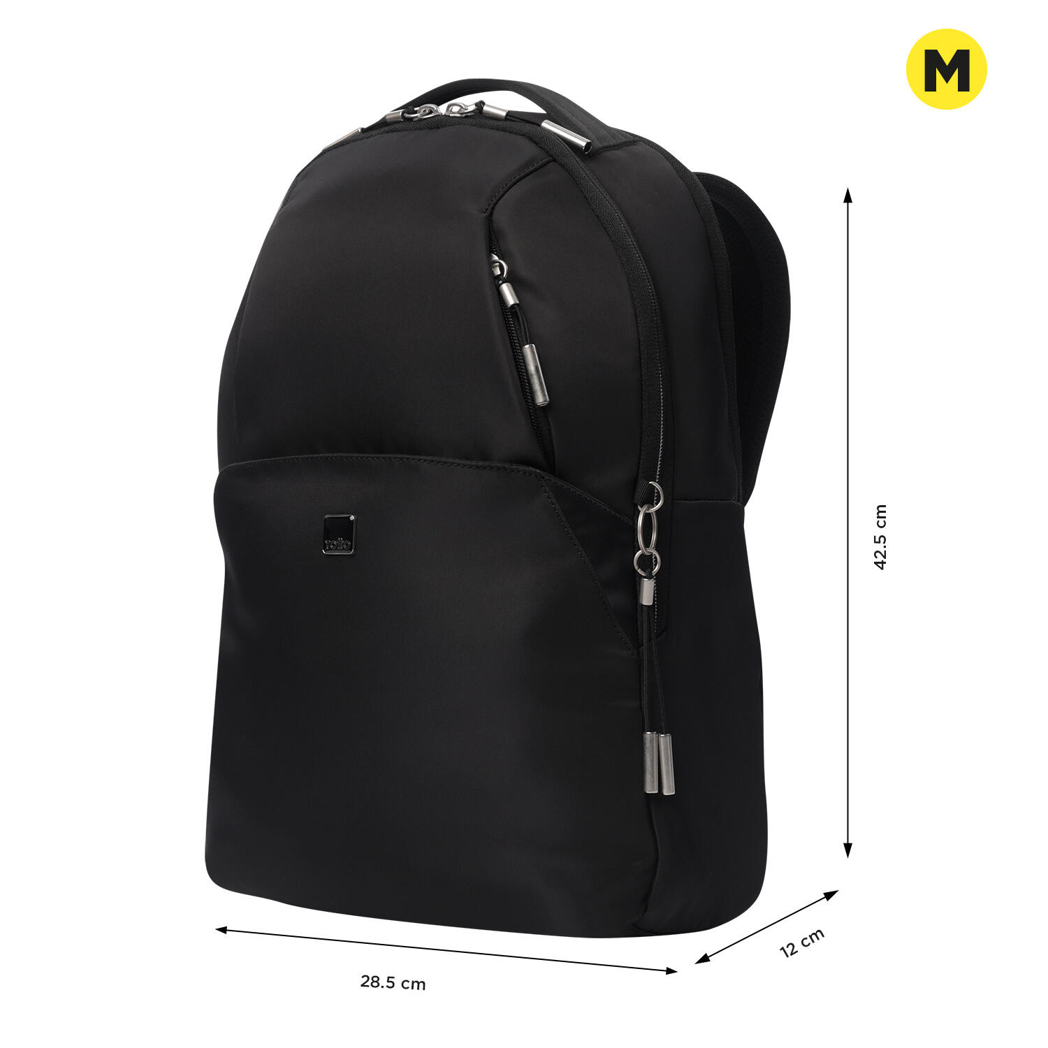 Totto Mochila ejecutiva Roxanne Black Poliéster 28.5 x 42.5 x 12 cm 3/5