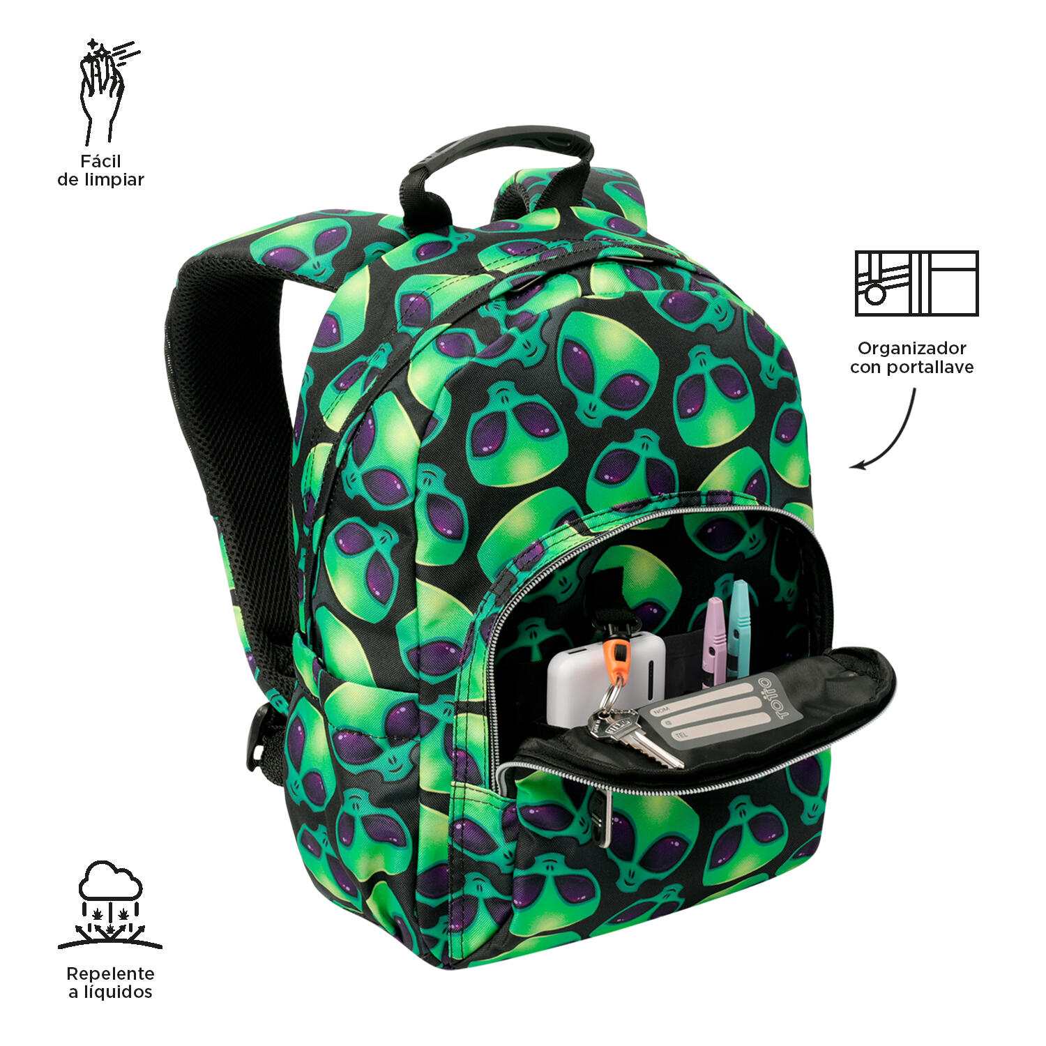 Totto Mochila escolar Tempera Ali Poliéster reciclado 27 x 36.5 x 12 cm 5/5