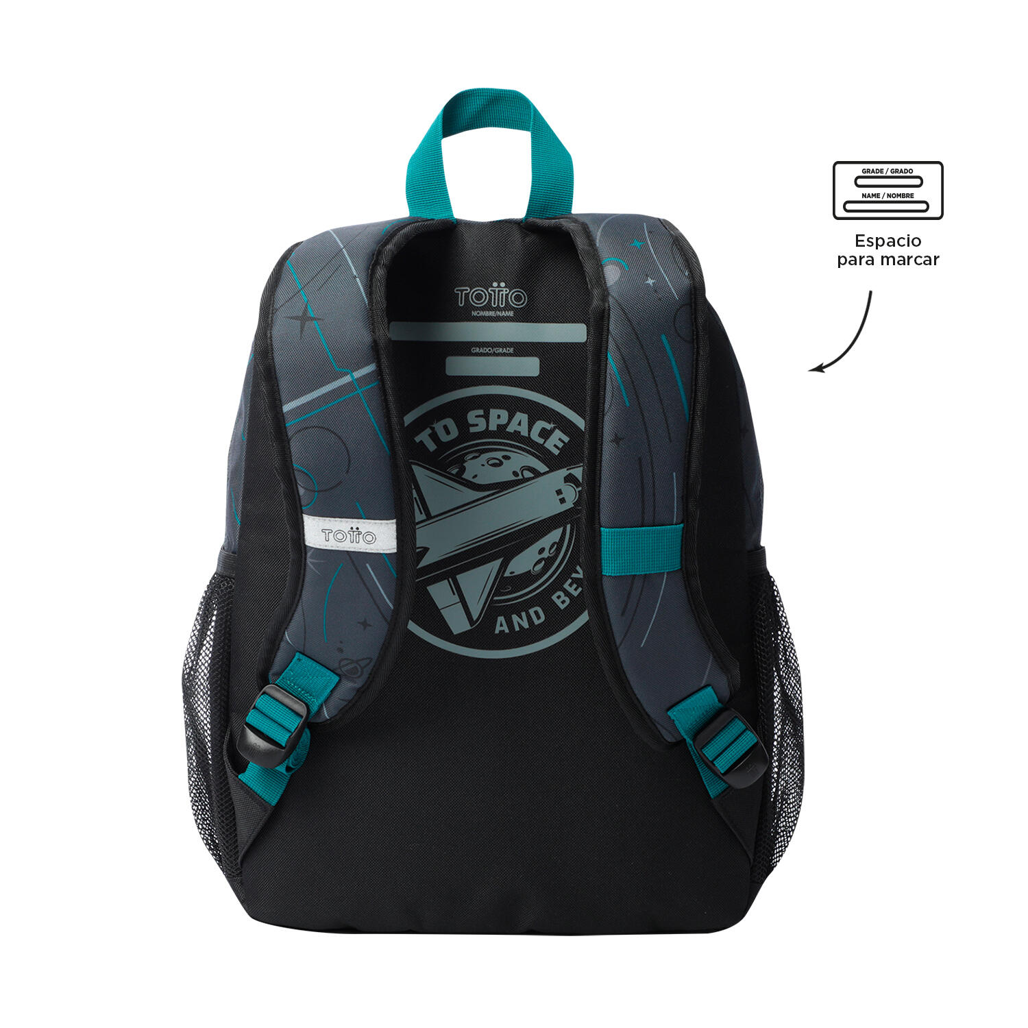 Totto Mochila Infantil Apolo Gris Poliéster 29 x 40.5 x 12 cm 4/5