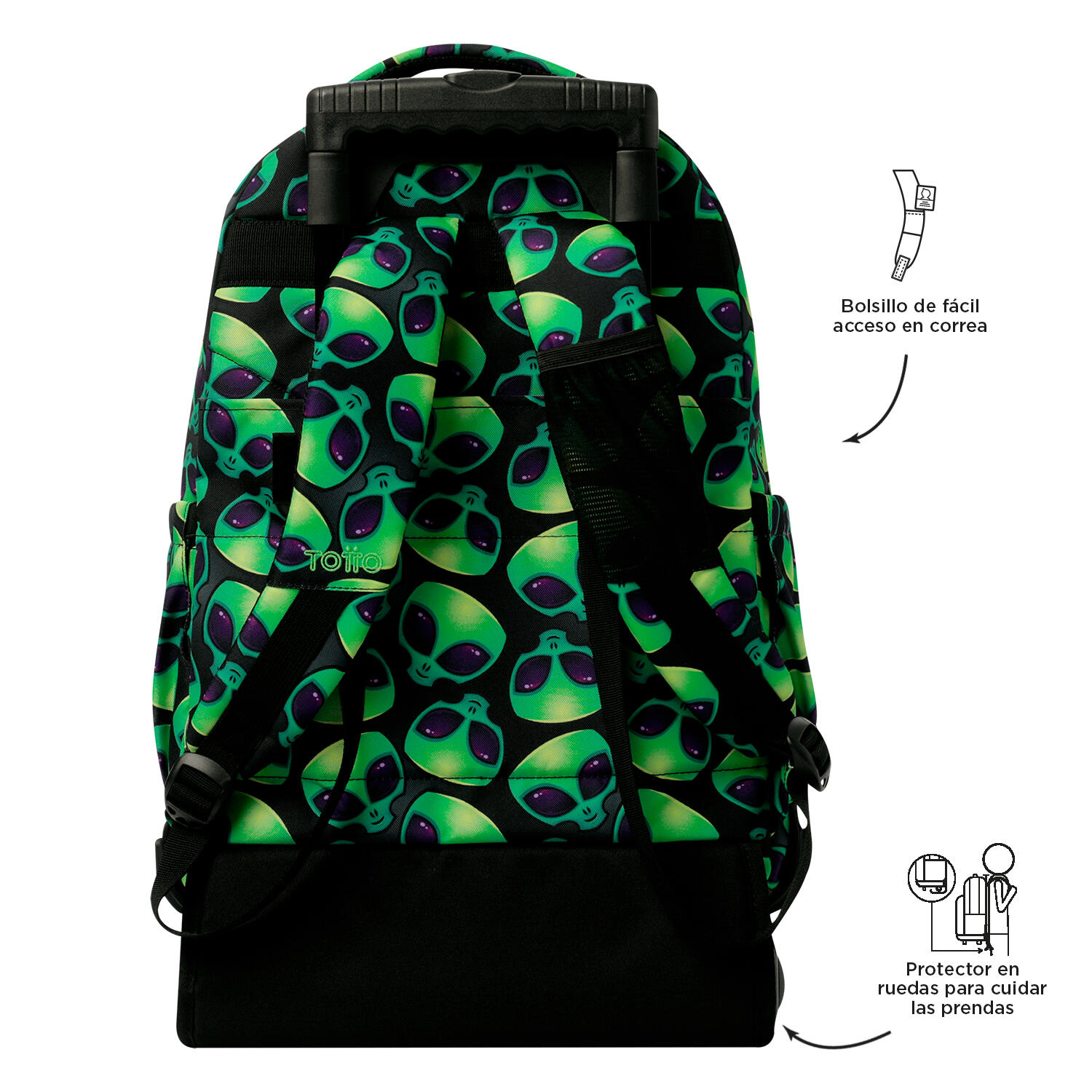 Totto Mochila escolar ruedas Renglones Ali Poliéster reciclado 32 x 45.5 x 18 c 5/5