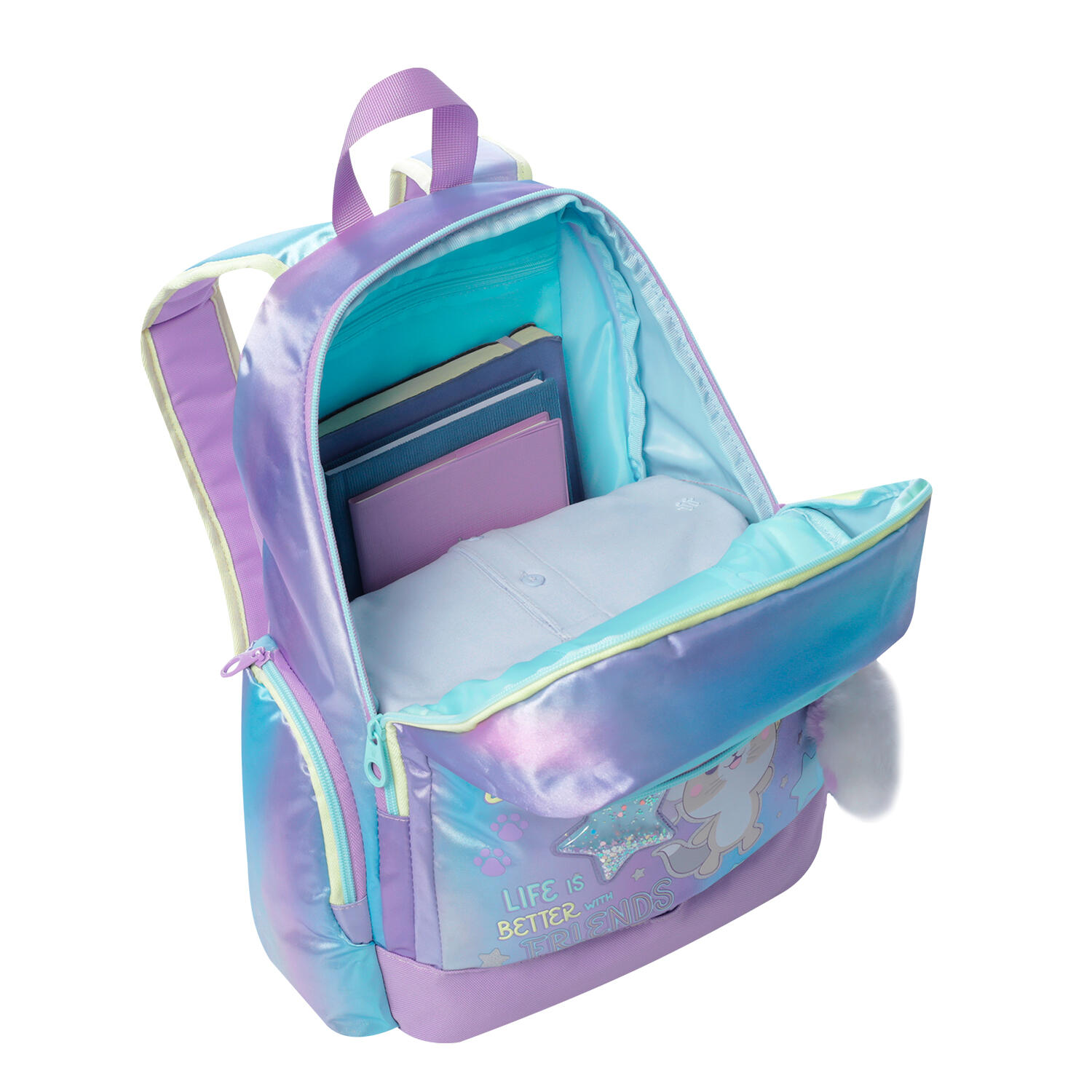 Totto Mochila Infantil Friends Morado y azul Poliéster 28.5 x 40.5 x 14.5 cm 4/5