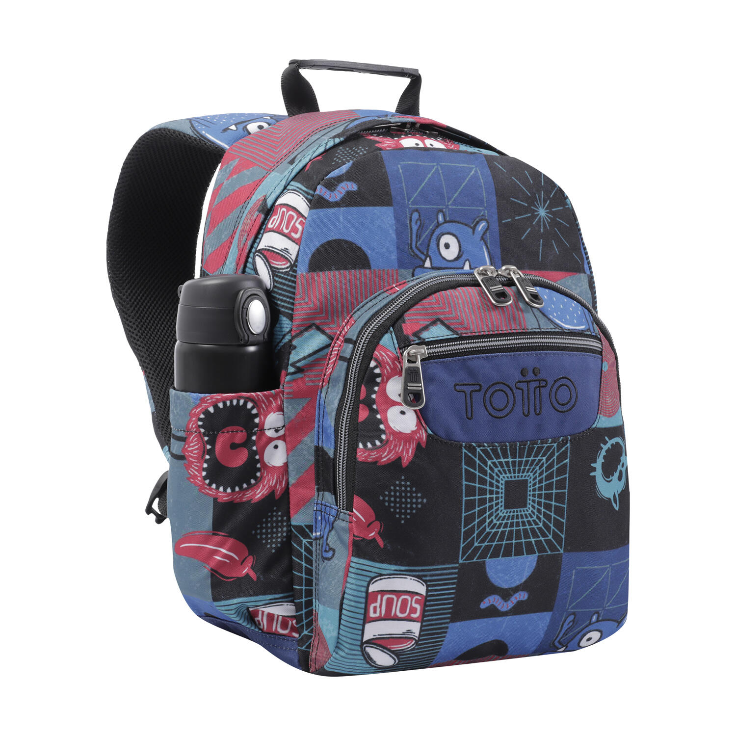 Totto Mochila escolar Gommas Cyber monstruos Poliéster 29 x39 x14 cm 5/5