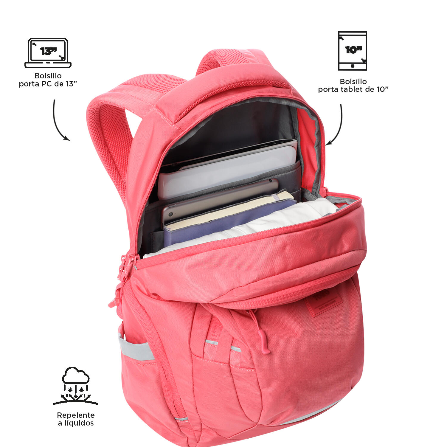Totto Mochila urbana Eufrate Claret Red Poliéster reciclado 30.5 x 46.5 x 18.5 4/5