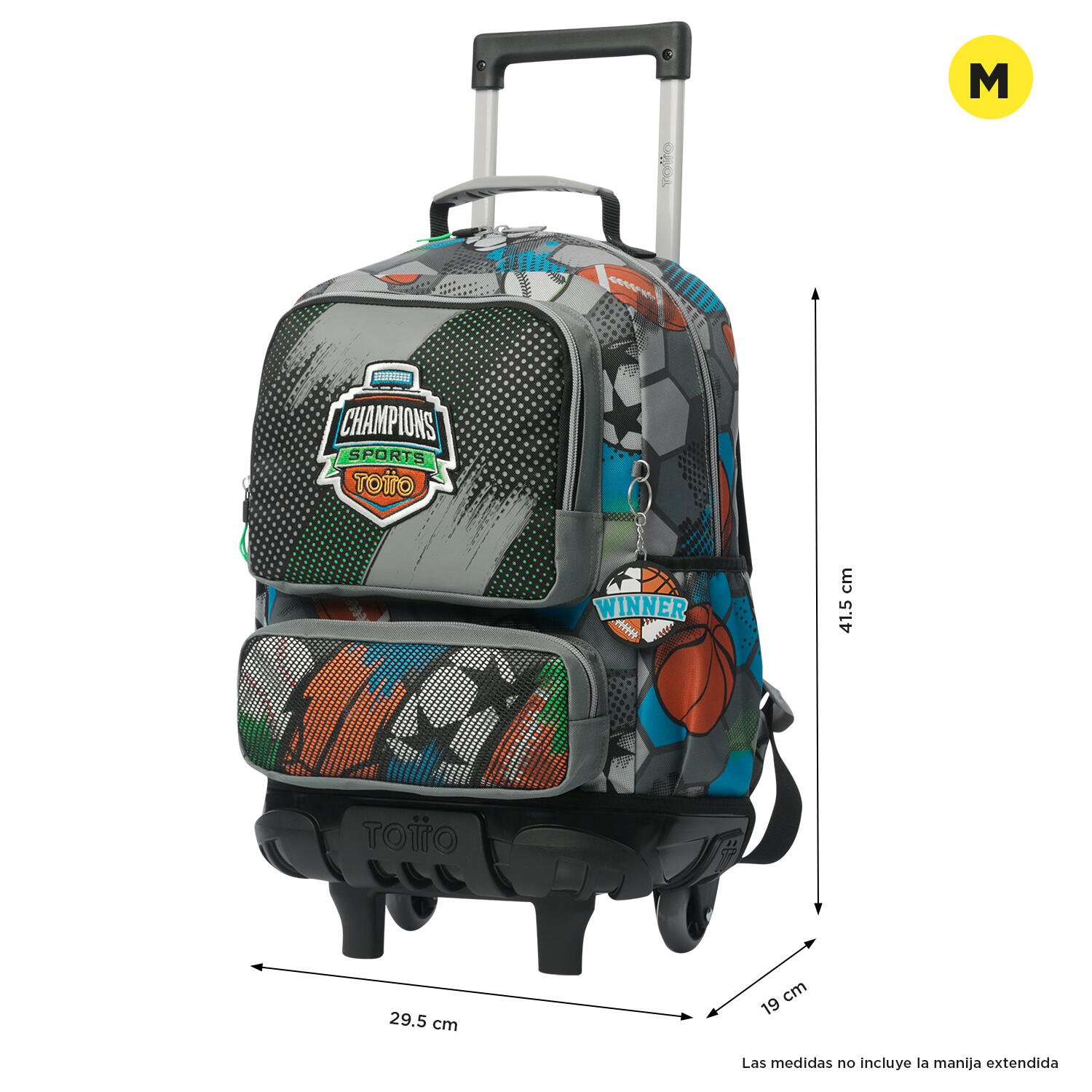 Totto Mochila infantil ruedas Multisport Multicolor Poliéster 29.5 x 41.5 x 19 3/5
