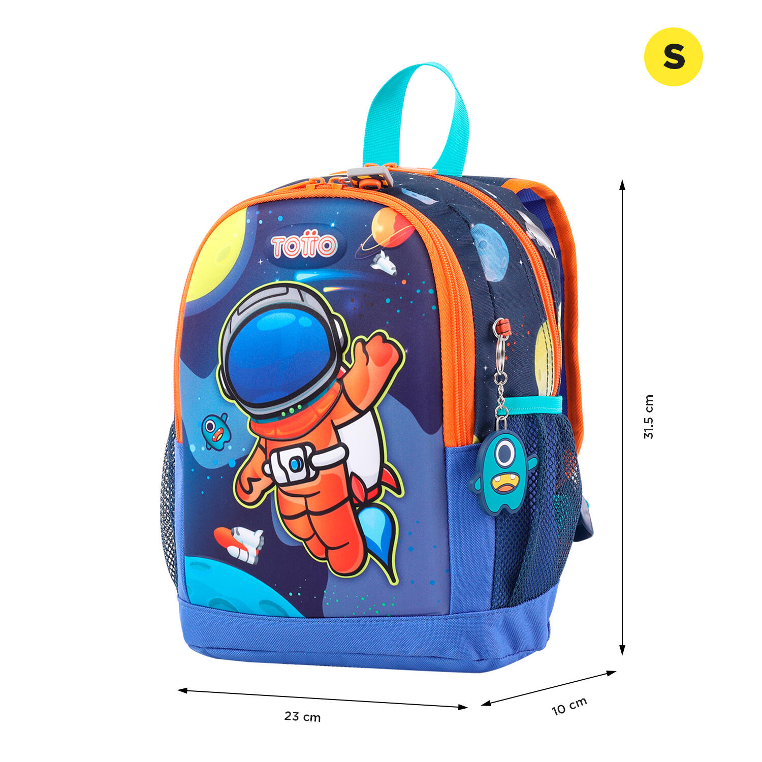 Totto Mochila escolar Cohety Astronauta Naranja Poliéster 23 x 31.5 x 10 cm 2/5
