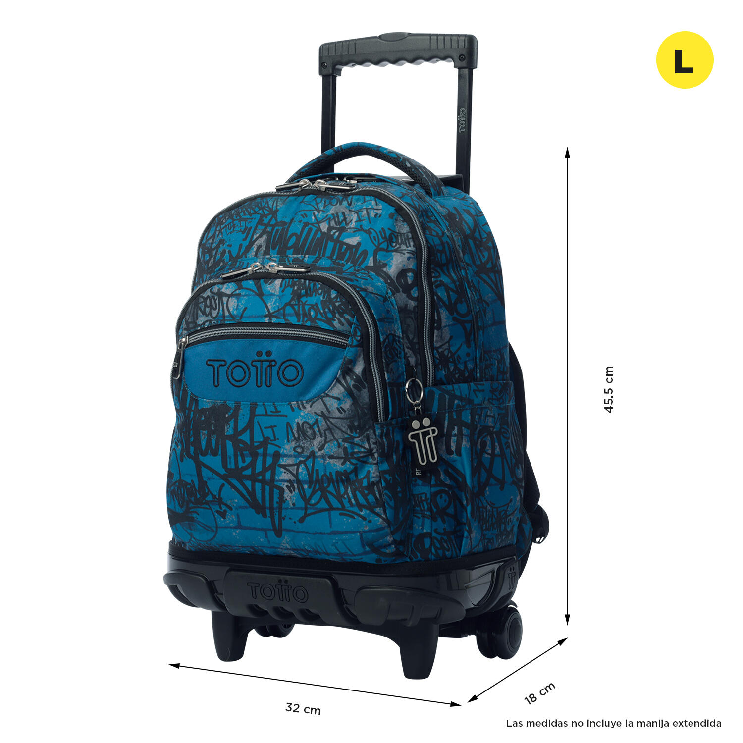 Totto Mochila escolar com rodinhas Renglones Urban Graph Poliéster reciclado 32 3/5