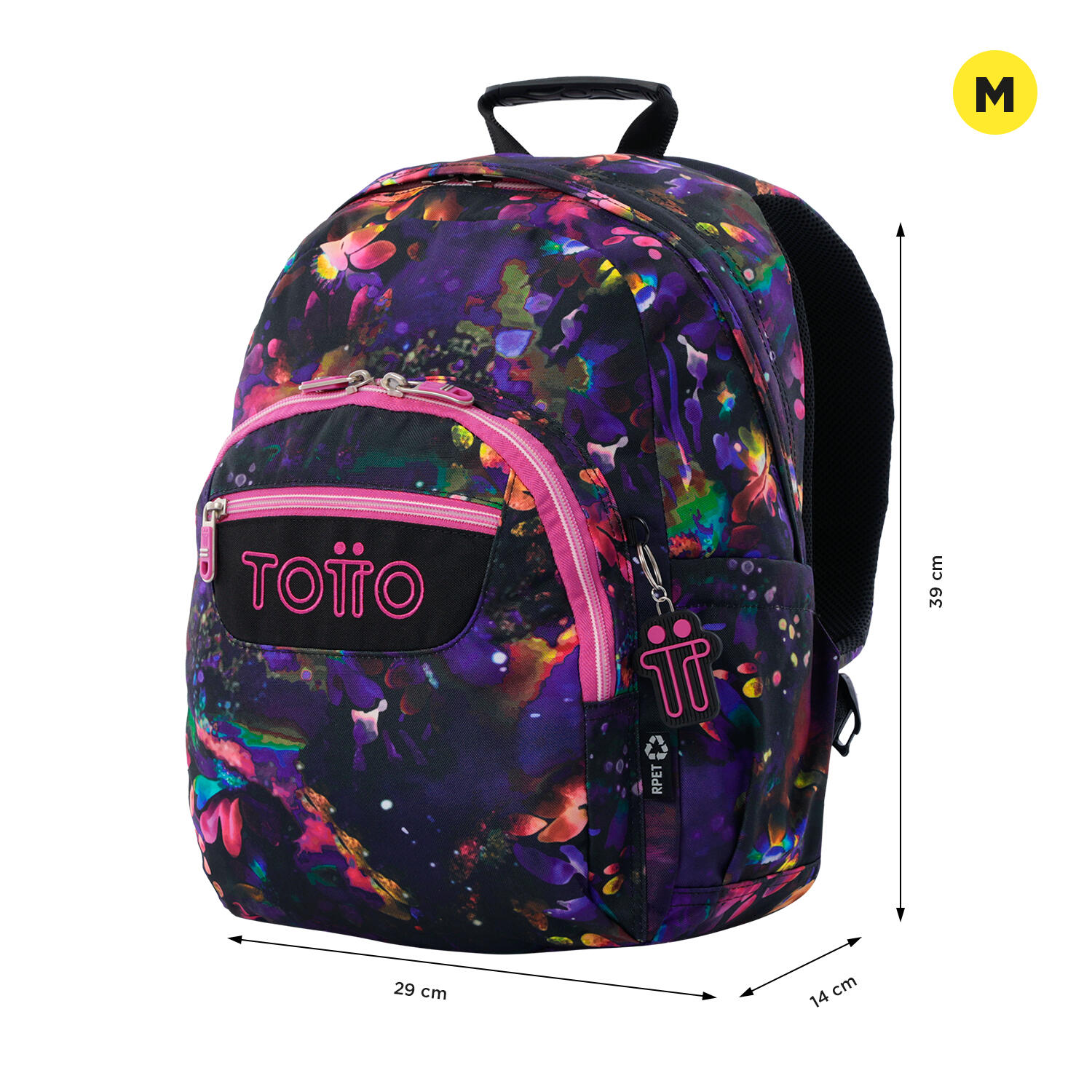 Totto Mochila escolar Gommas Flower Galaxy Poliéster reciclado 29 x 39 x 14 cm 2/5