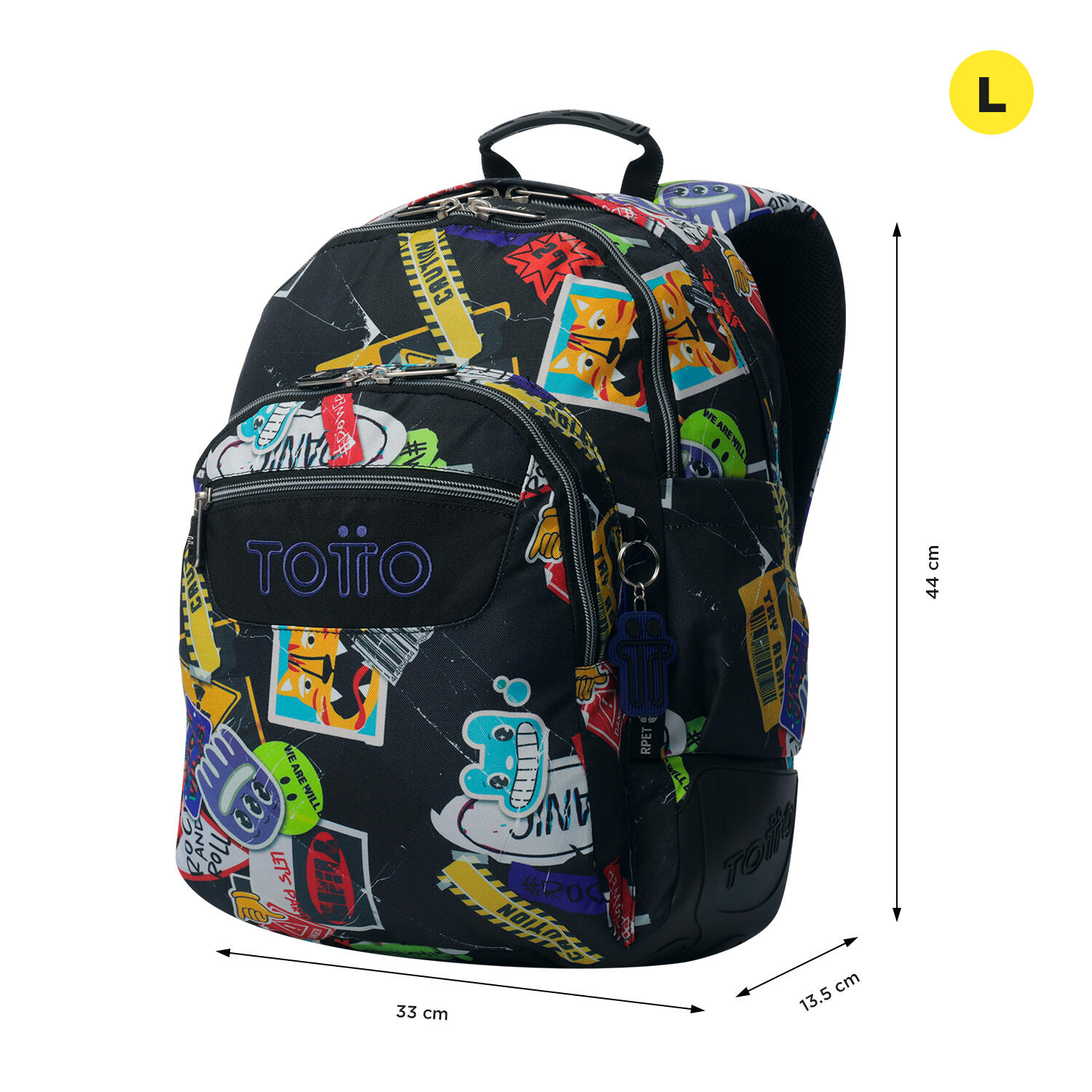 Totto Mochila escolar Rayol Sticky Poliéster reciclado 33 x 44 x 13.5 cm 2/5