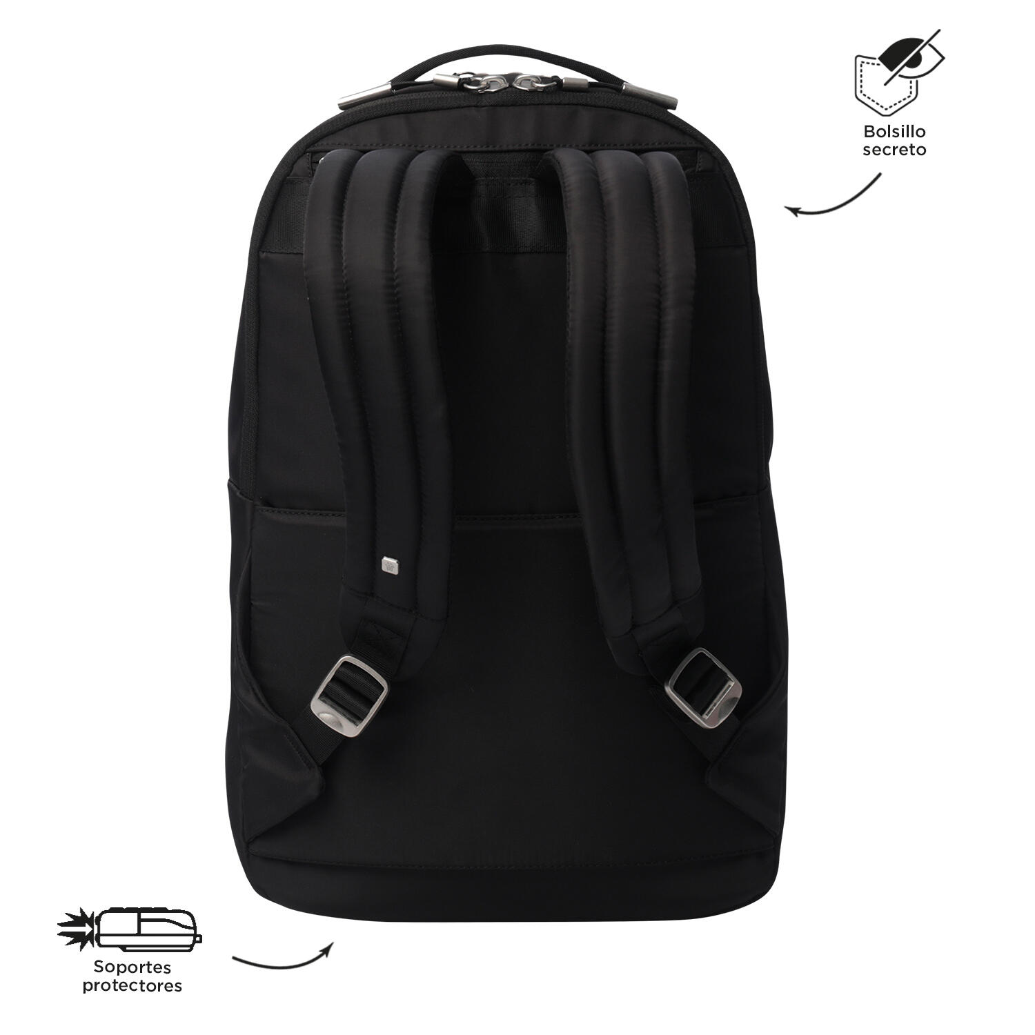 Totto Mochila ejecutiva Roxanne Black Poliéster 28.5 x 42.5 x 12 cm 4/5