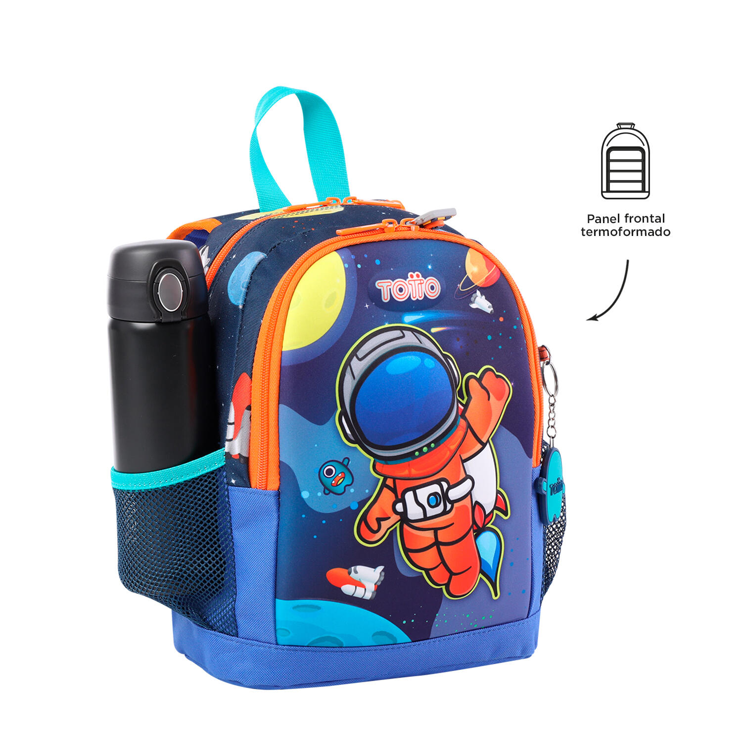 Totto Mochila escolar Cohety Astronauta Naranja Poliéster 23 x 31.5 x 10 cm 4/5
