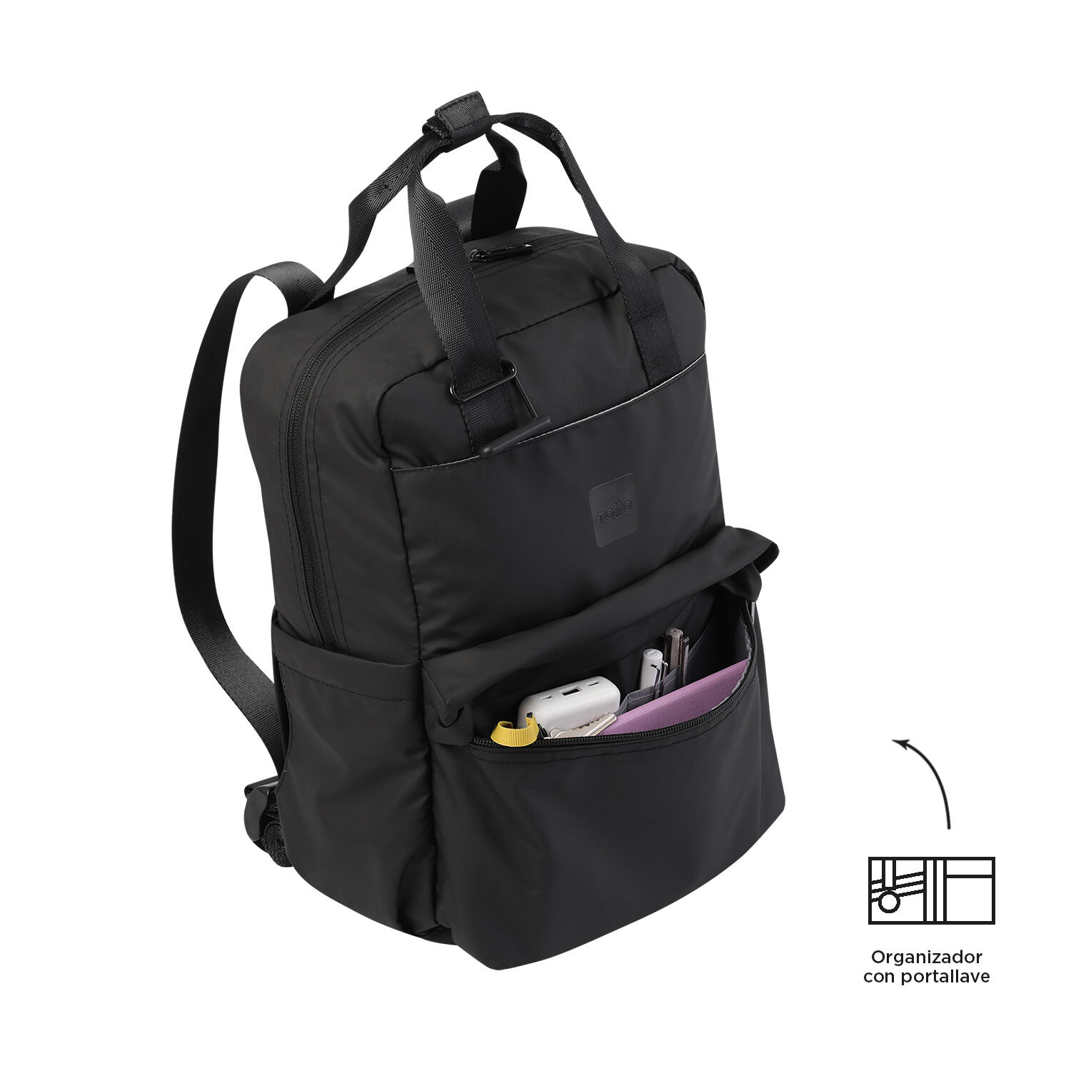 Totto Mochila urbana Billy Negro Poliéster 28 x 41.5 x 12 cm 5/5