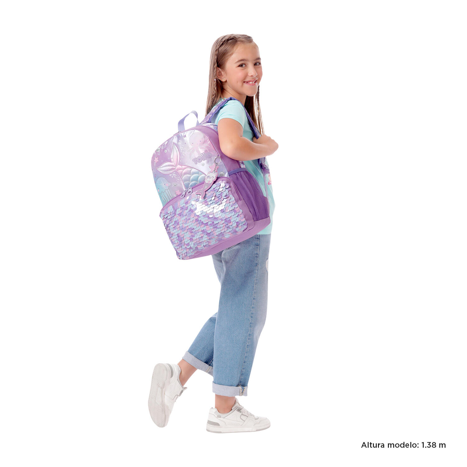 Totto Mochila Infantil Sireny Rosa Poliéster 29 x 40.5 x 11 cm 2/5