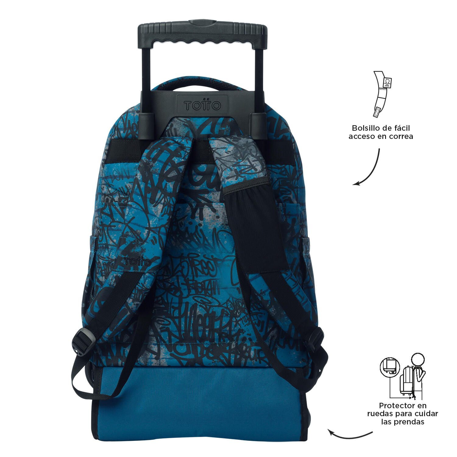 Totto Mochila escolar com rodinhas Renglones Urban Graph Poliéster reciclado 32 5/5