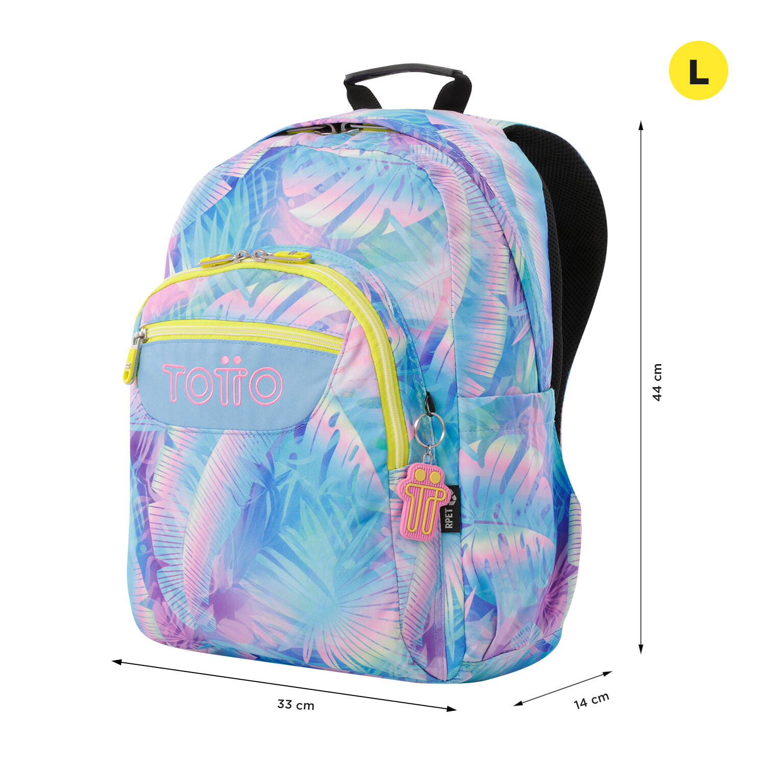 Totto Mochila escolar Acuareles Prisma Poliéster reciclado 33 x 44 x 14 cm 2/5