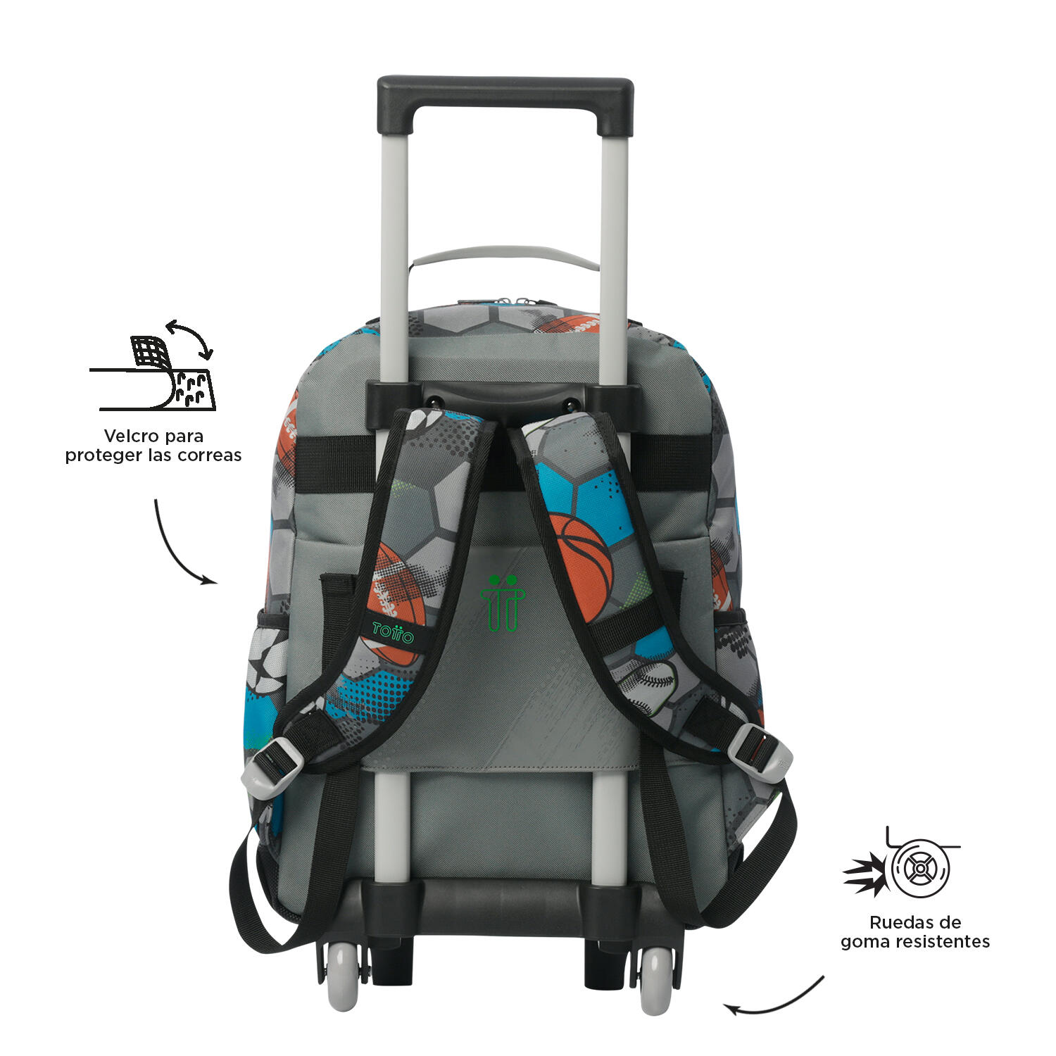 Totto Mochila infantil ruedas Multisport Multicolor Poliéster 29.5 x 41.5 x 19 4/5