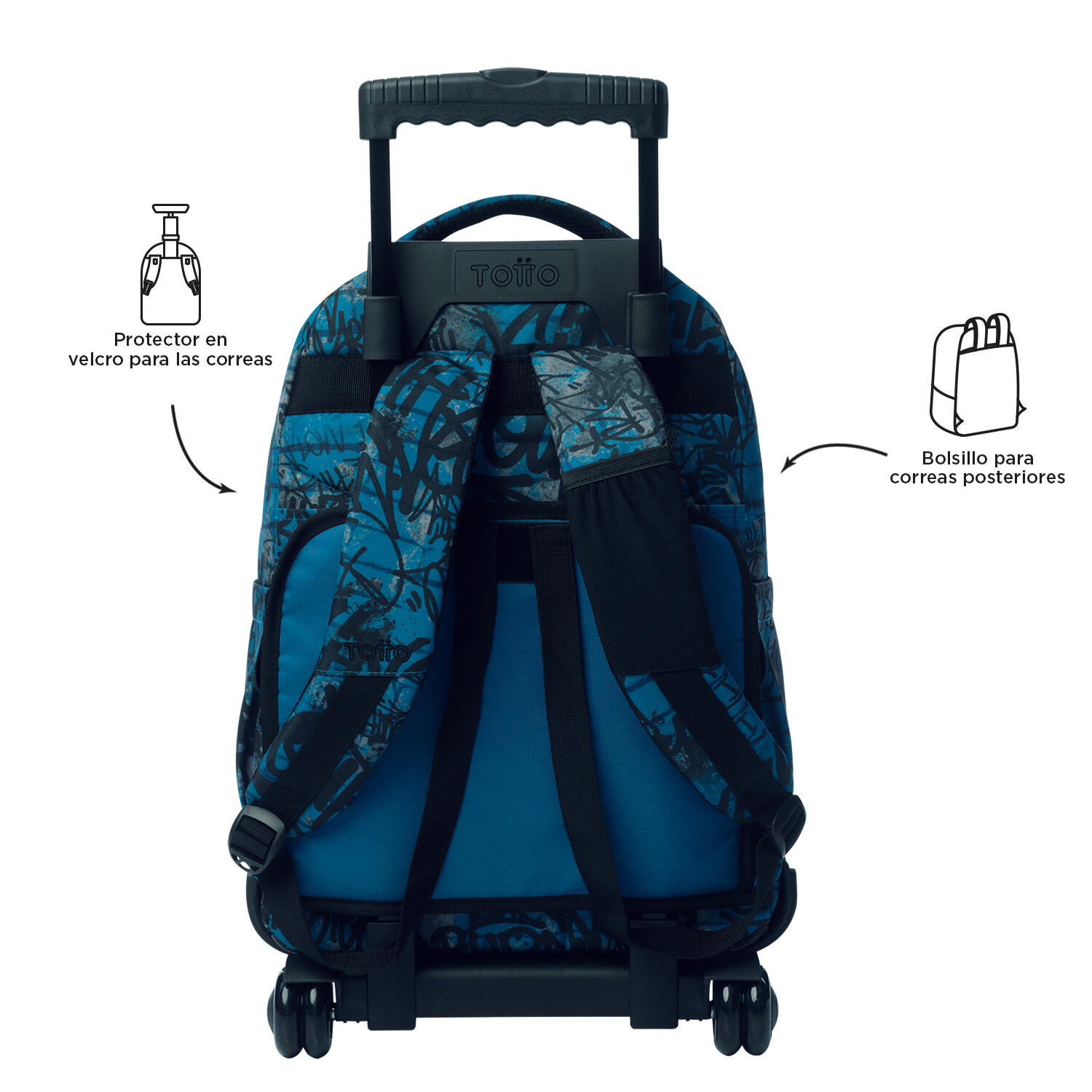 Totto Mochila escolar com rodinhas Renglones Urban Graph Poliéster reciclado 32 4/5