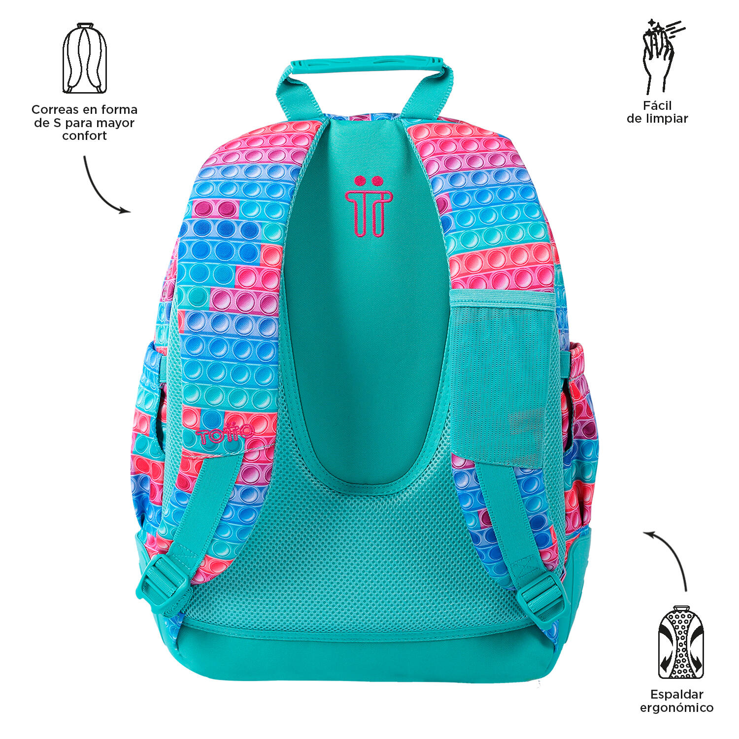 Totto Mochila escolar Rayol Pupit Poliéster reciclado 33 x 44 x 13.5 cm 3/5