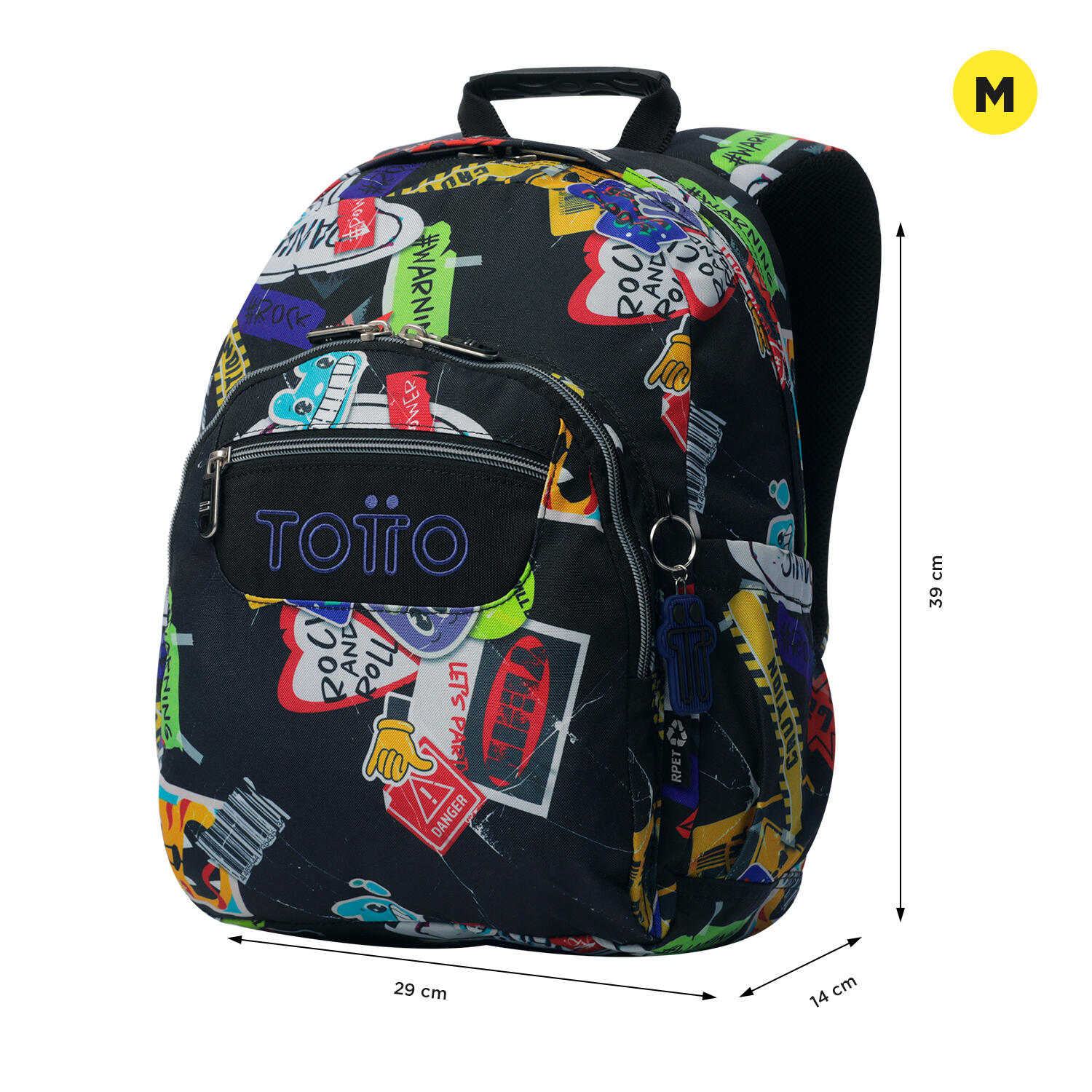 Totto Mochila escolar Gommas Sticky Poliéster reciclado 29 x 39 x 14 cm 2/5