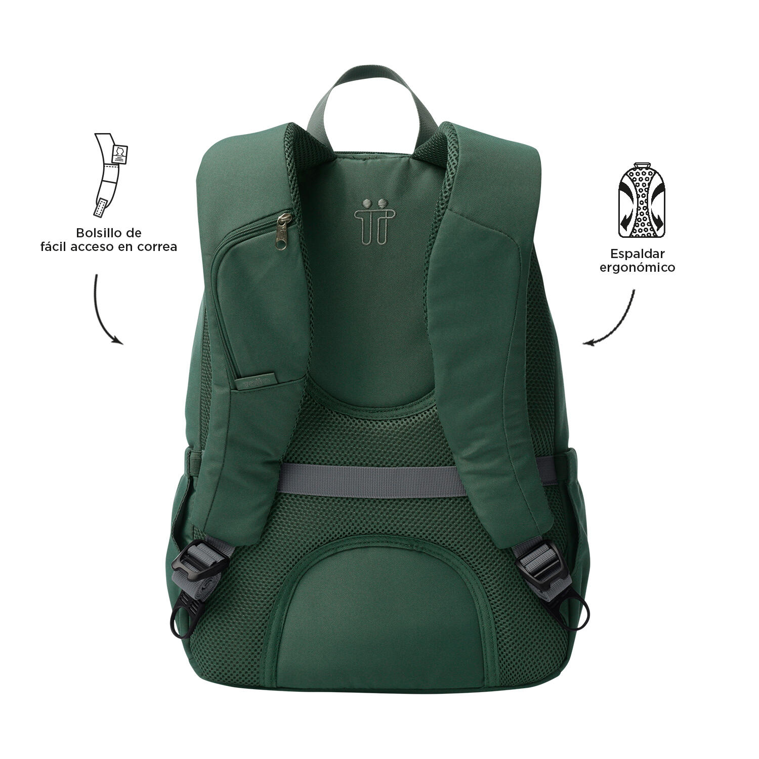 Totto Mochila urbana Goctal 2.0 Silver Pine Poliéster 32.5 x 44 x 18 cm 4/5