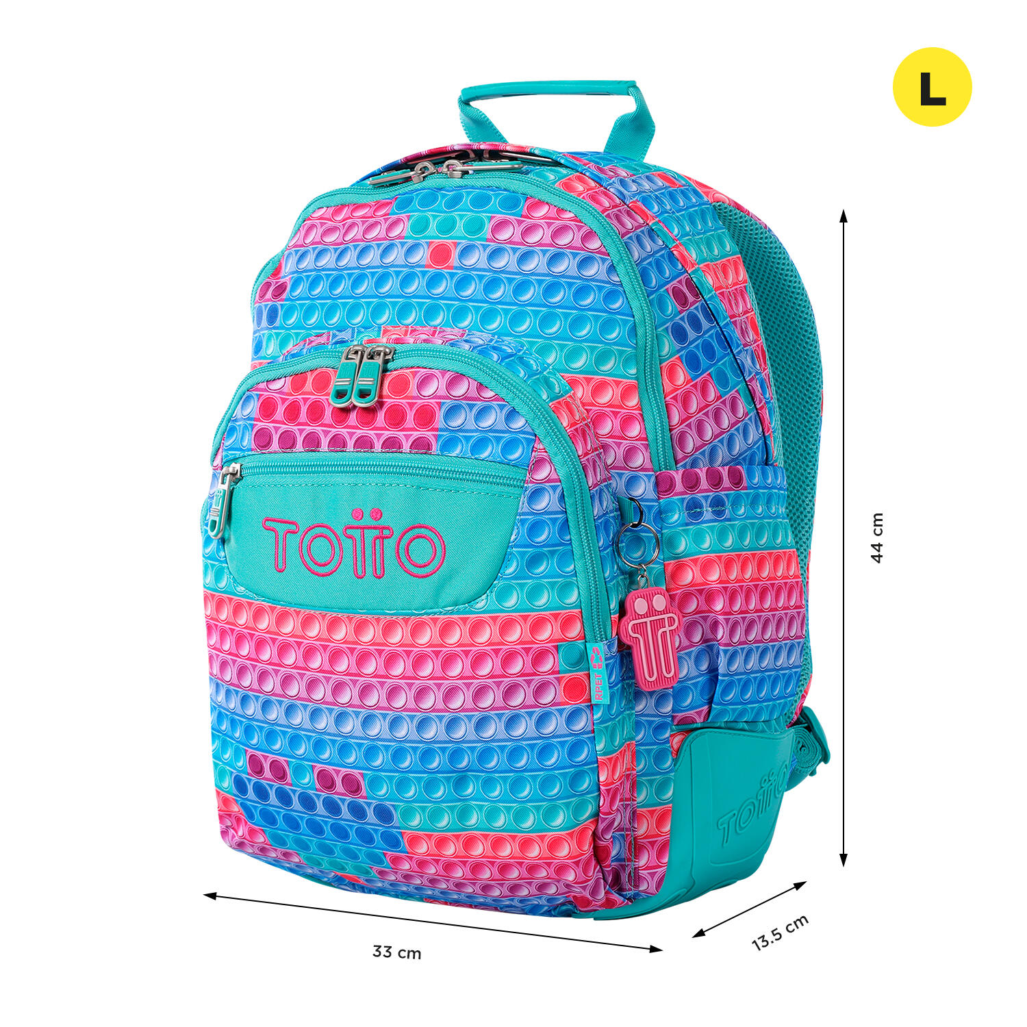 Totto Mochila escolar Rayol Pupit Poliéster reciclado 33 x 44 x 13.5 cm 2/5