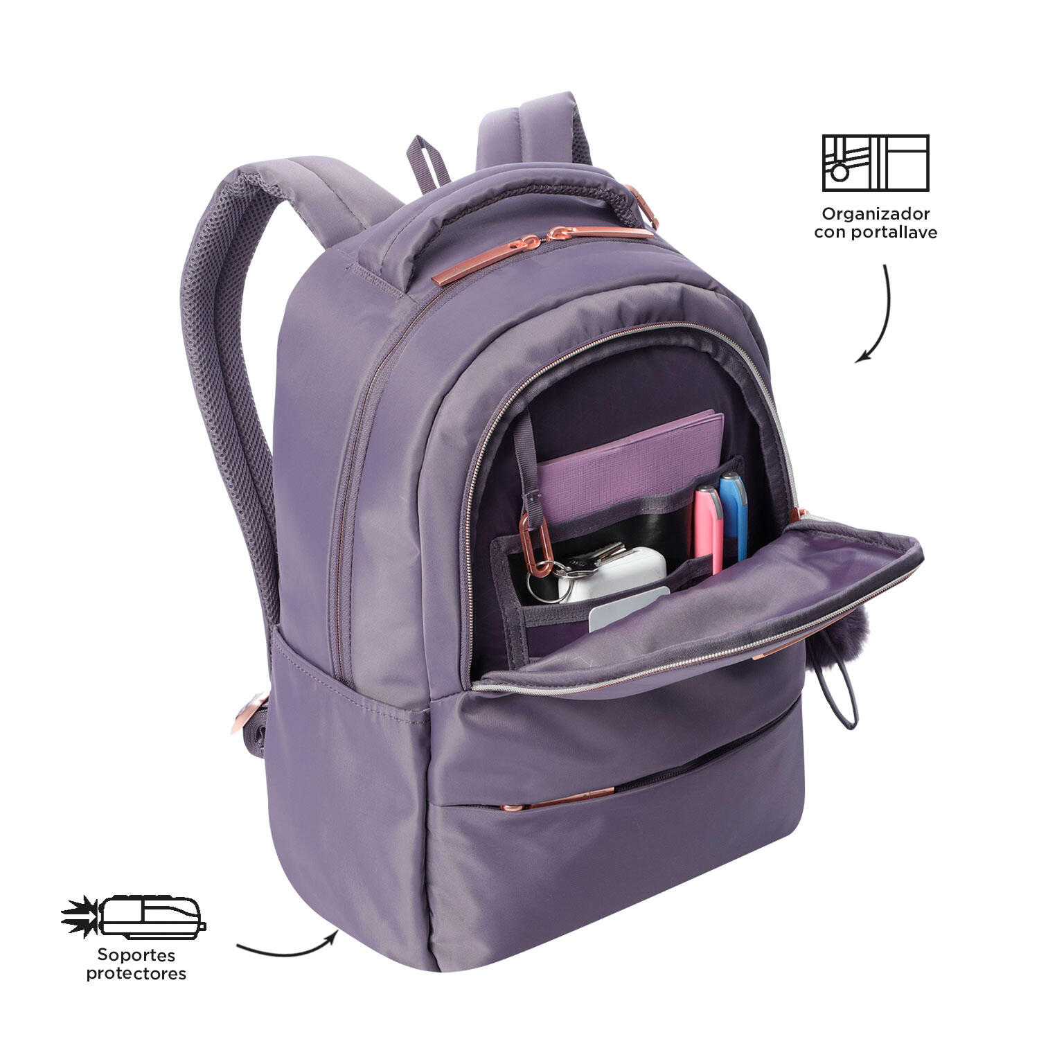 Totto Mochila ejecutiva Adelaide 2.0 Montana Grape Poliéster 30 x 42 x 14 cm 5/5